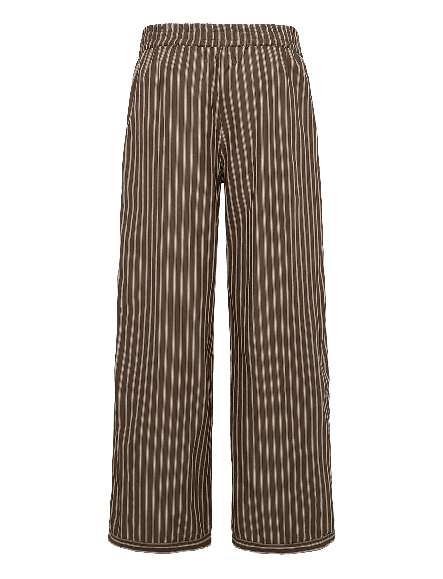Organic Basics - Core Sleep Poplin Pants 2.0 - pyjamasbyxor - truffle stripe - 2