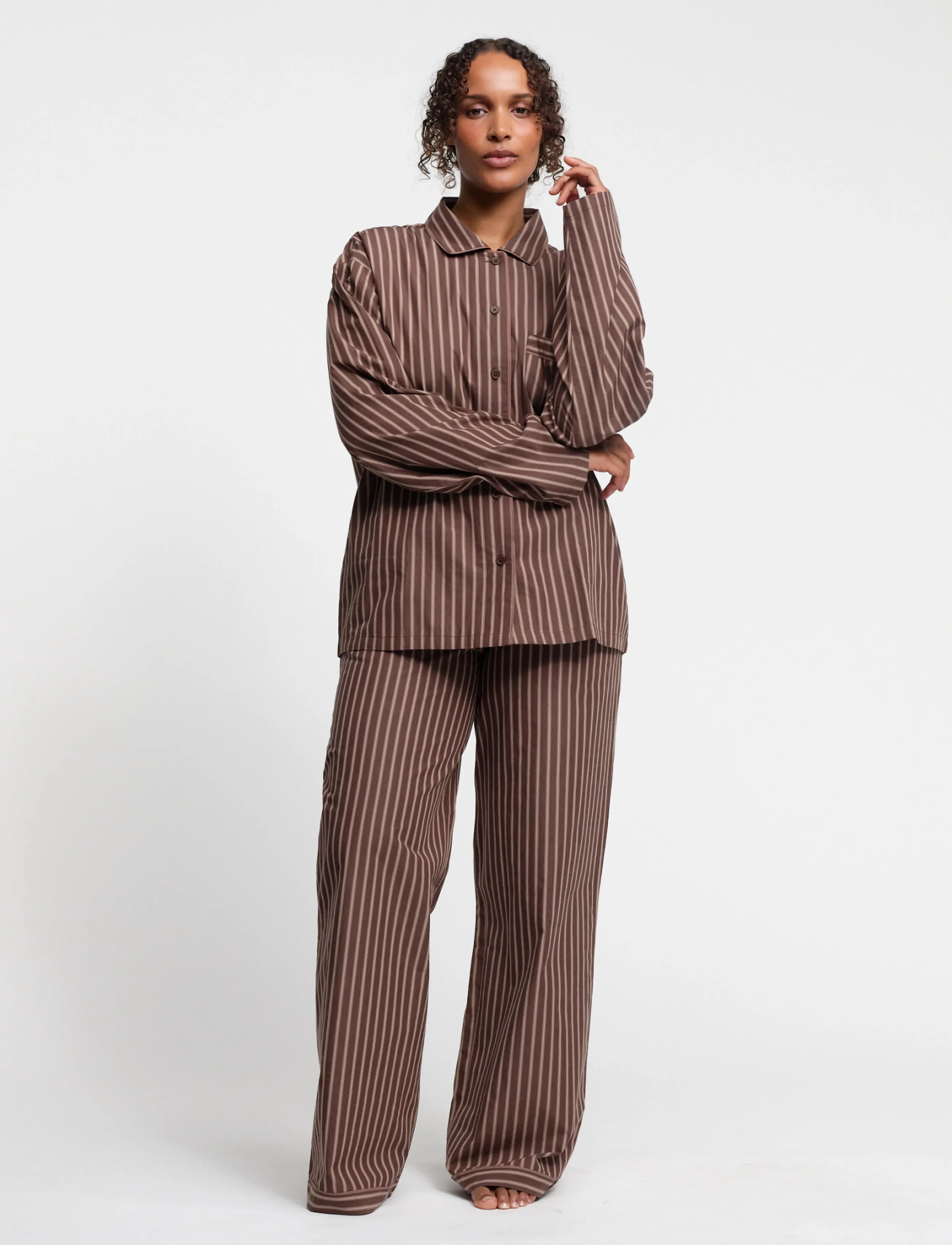 Organic Basics Core Sleep Poplin Pants 2.0, M, Night & Loungewear, Braun - Pants, Männerswear