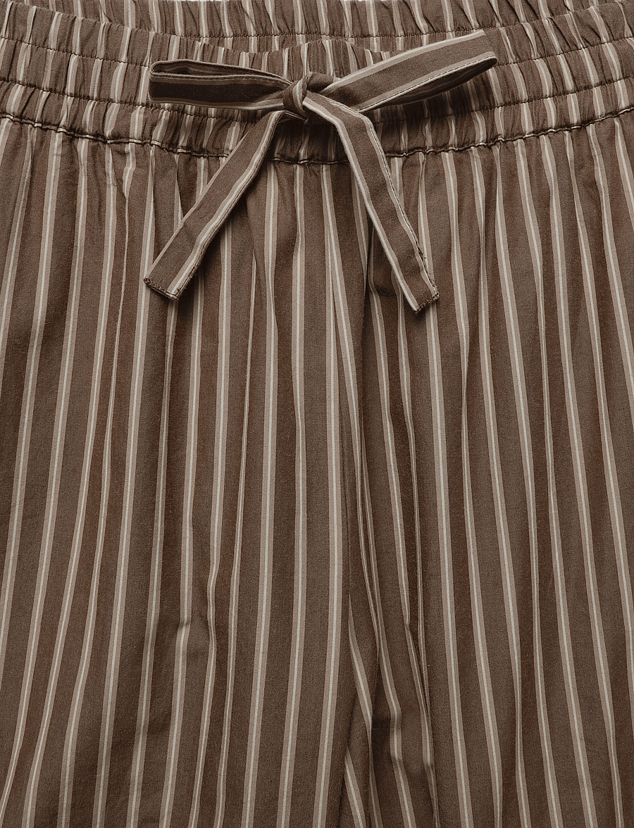 Organic Basics - Core Sleep Poplin Pants 2.0 - pidžaamapüksid - truffle stripe - 5