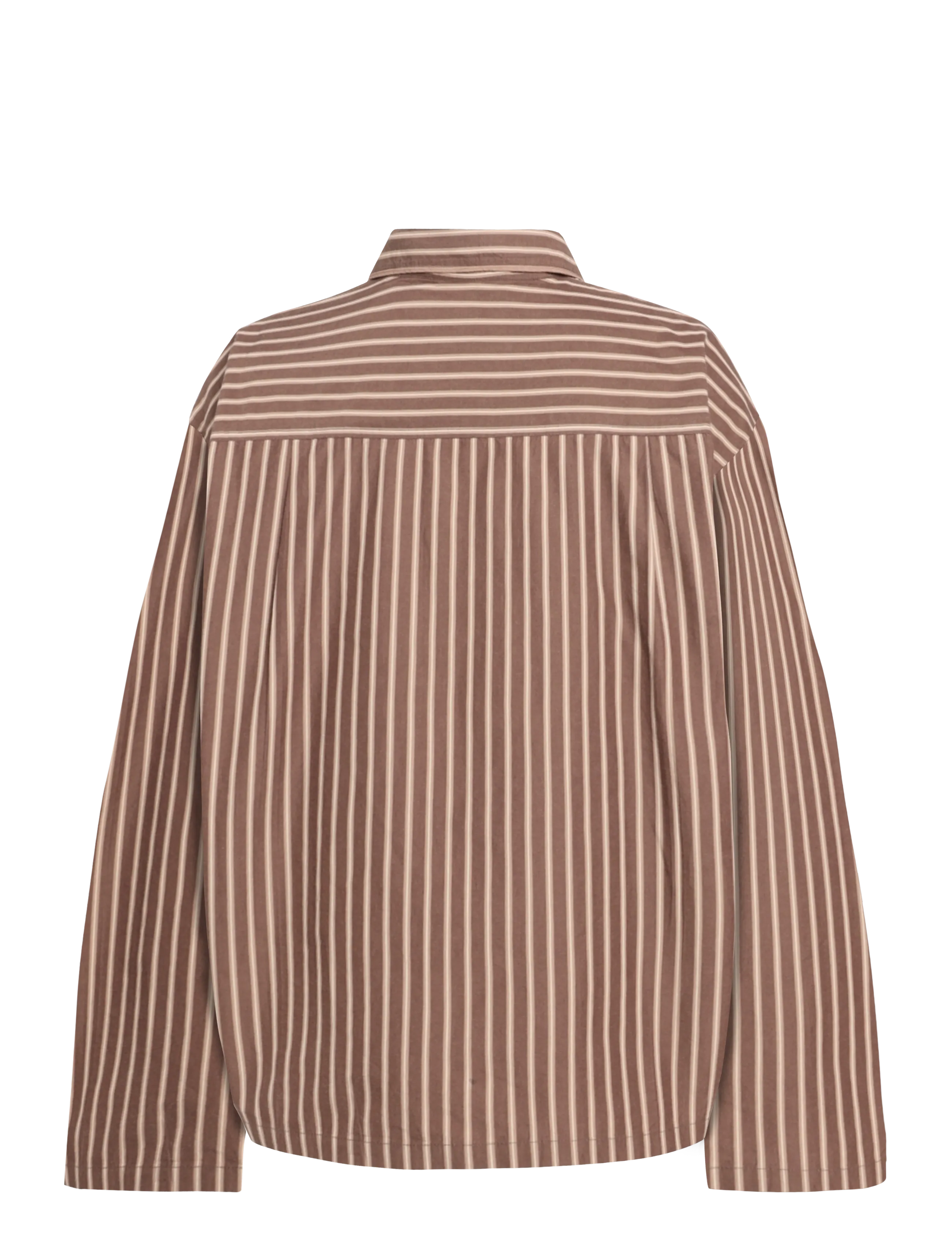 Organic Basics - Core Sleep Poplin Shirt 2.0 - pyjamasöverdelar - truffle stripe - 1