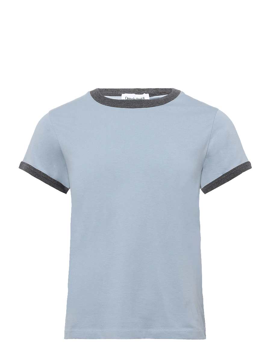 Organic Basics - True Heavy Ringer Tee - kurzärmelige t-shirts - cloudy blue - 1