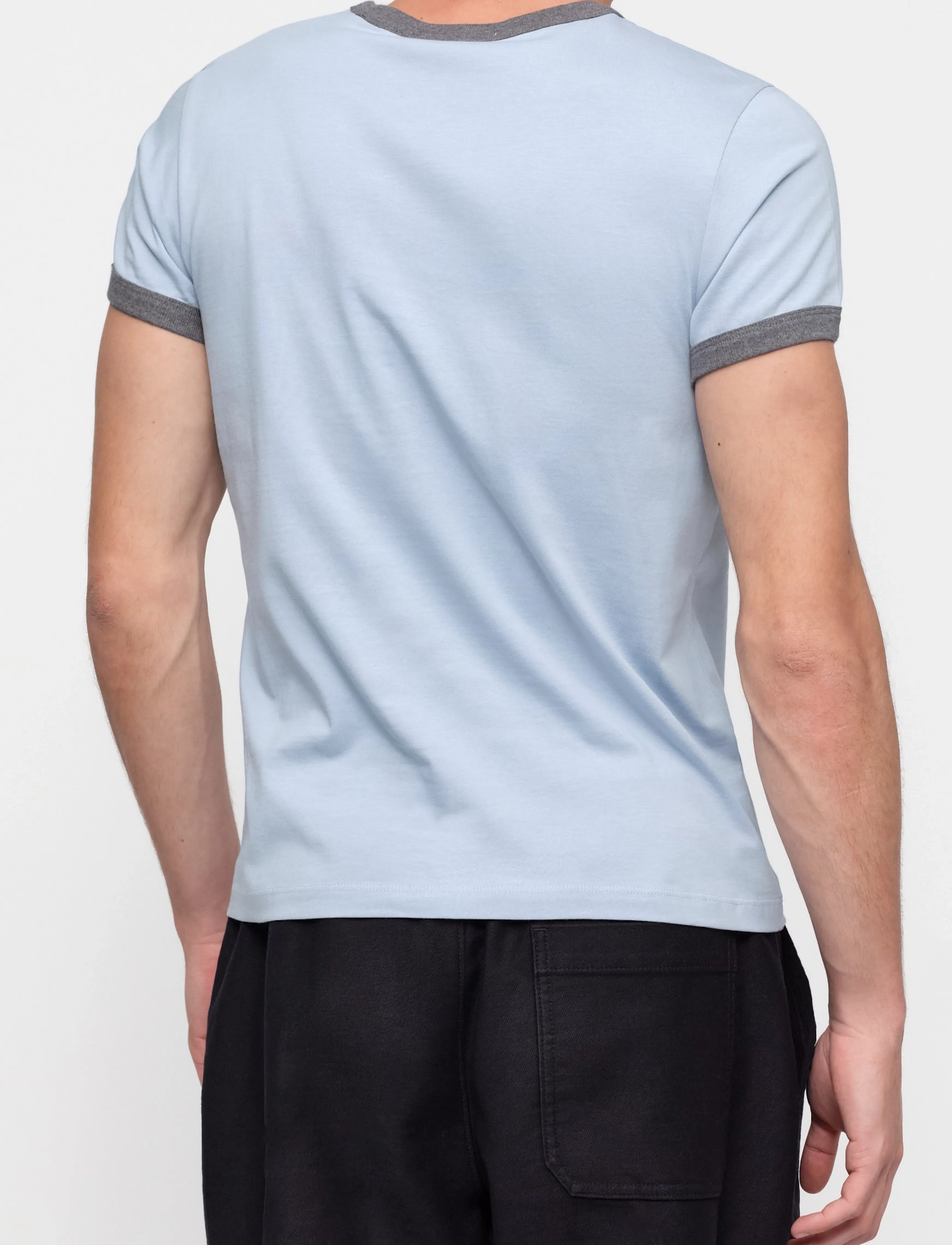 Organic Basics - True Heavy Ringer Tee - kurzärmelige t-shirts - cloudy blue - 5