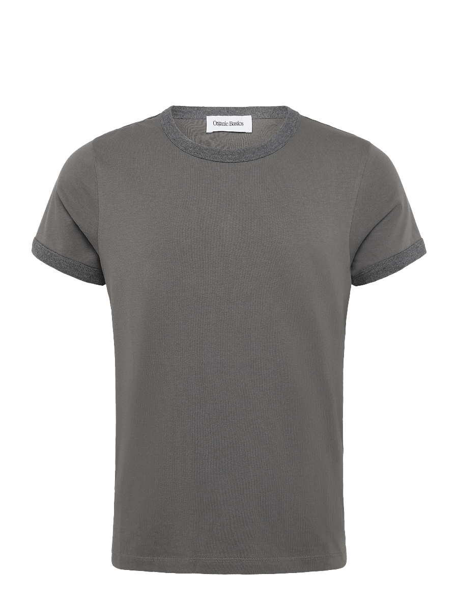 Organic Basics - True Heavy Ringer Tee - kortärmade t-shirts - pavement - 1