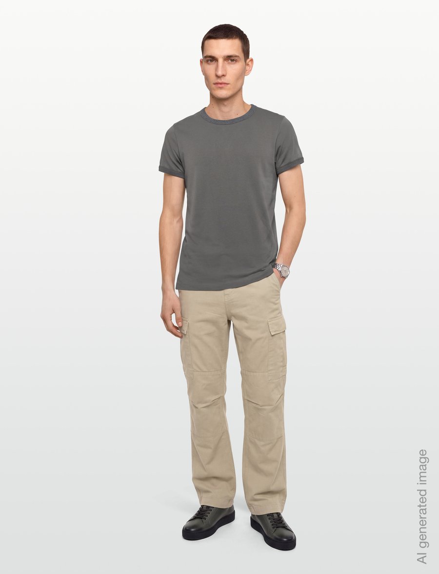 Organic Basics - True Heavy Ringer Tee - kortärmade t-shirts - pavement - 0