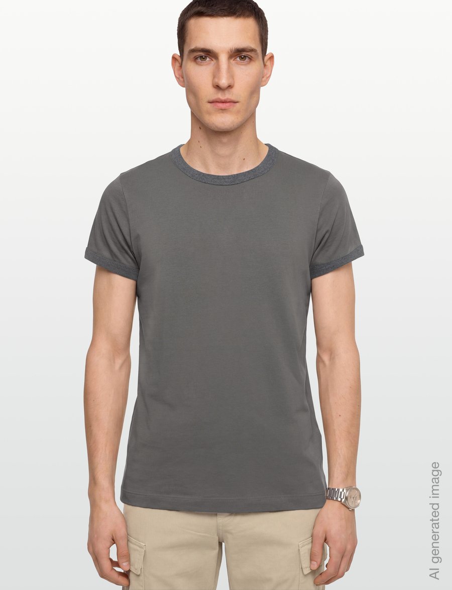 Organic Basics - True Heavy Ringer Tee - kortärmade t-shirts - pavement - 3