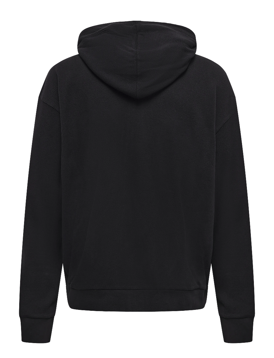 Organic Basics - Waffle Zip Hoodie - hoodies - black - 1