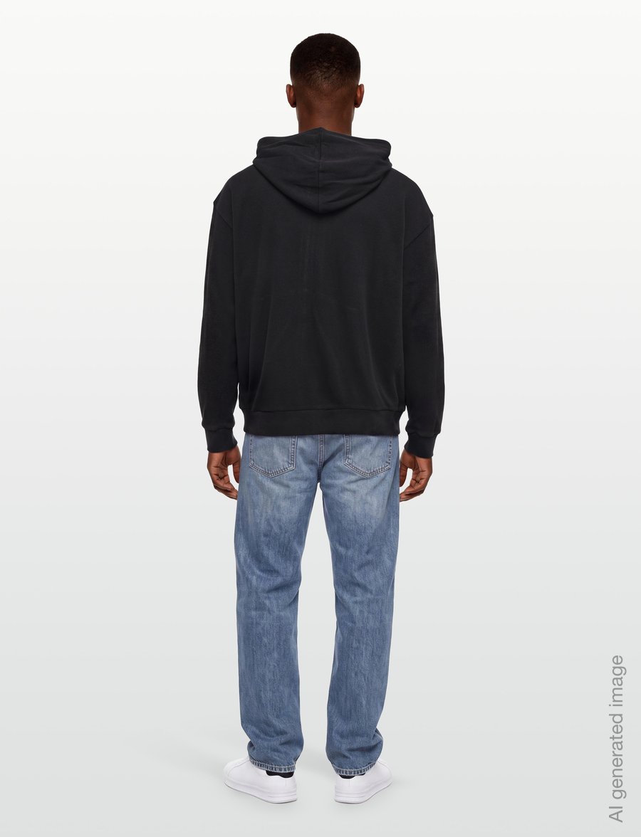 Organic Basics - Waffle Zip Hoodie - hoodies - black - 4