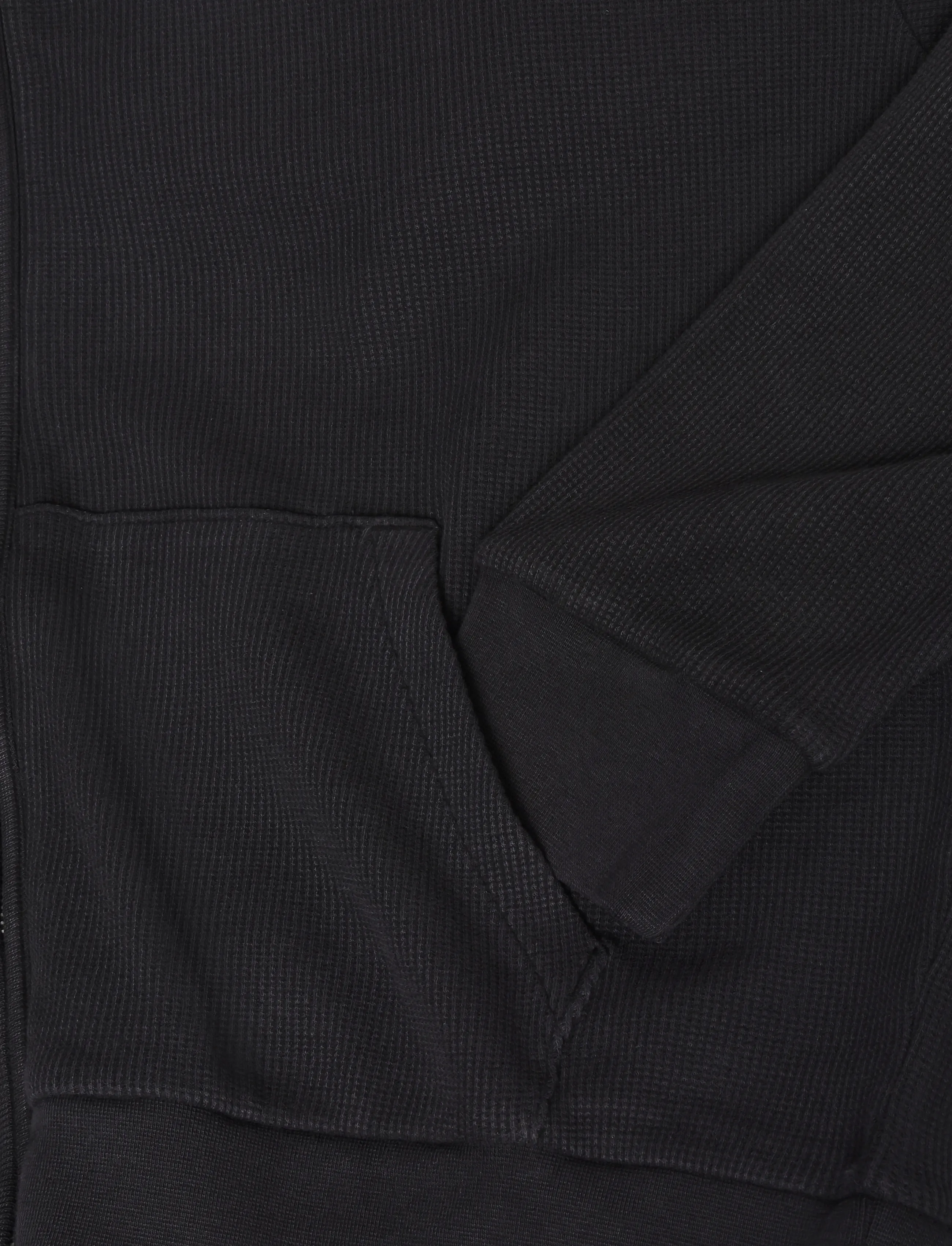 Organic Basics - Waffle Zip Hoodie - hoodies - black - 3