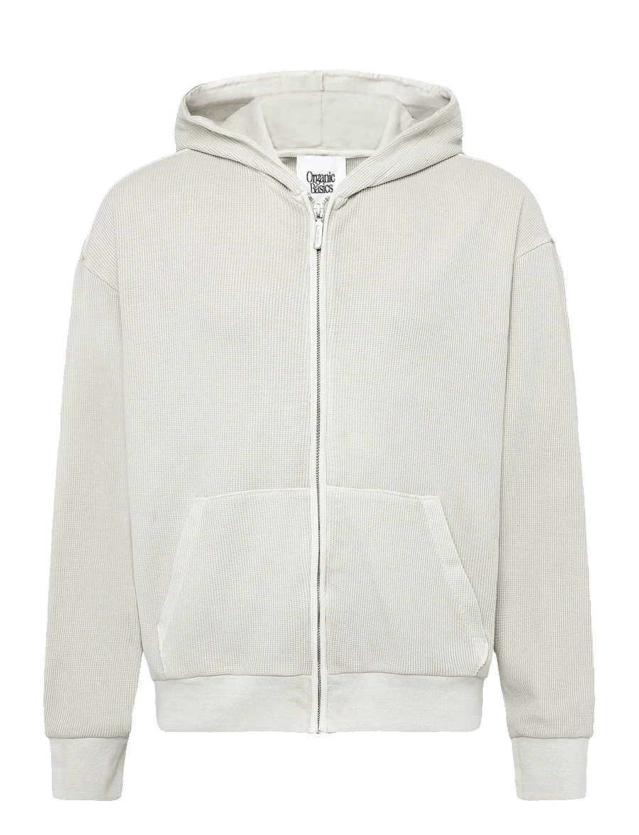 Organic Basics - Waffle Zip Hoodie - kapuzenpullover - moon river - 1
