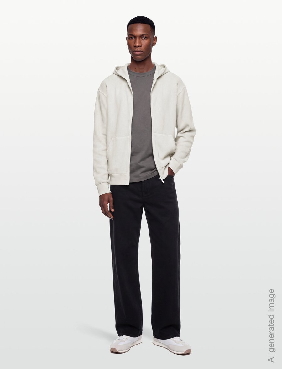 Organic Basics - Waffle Zip Hoodie - kapuzenpullover - moon river - 0