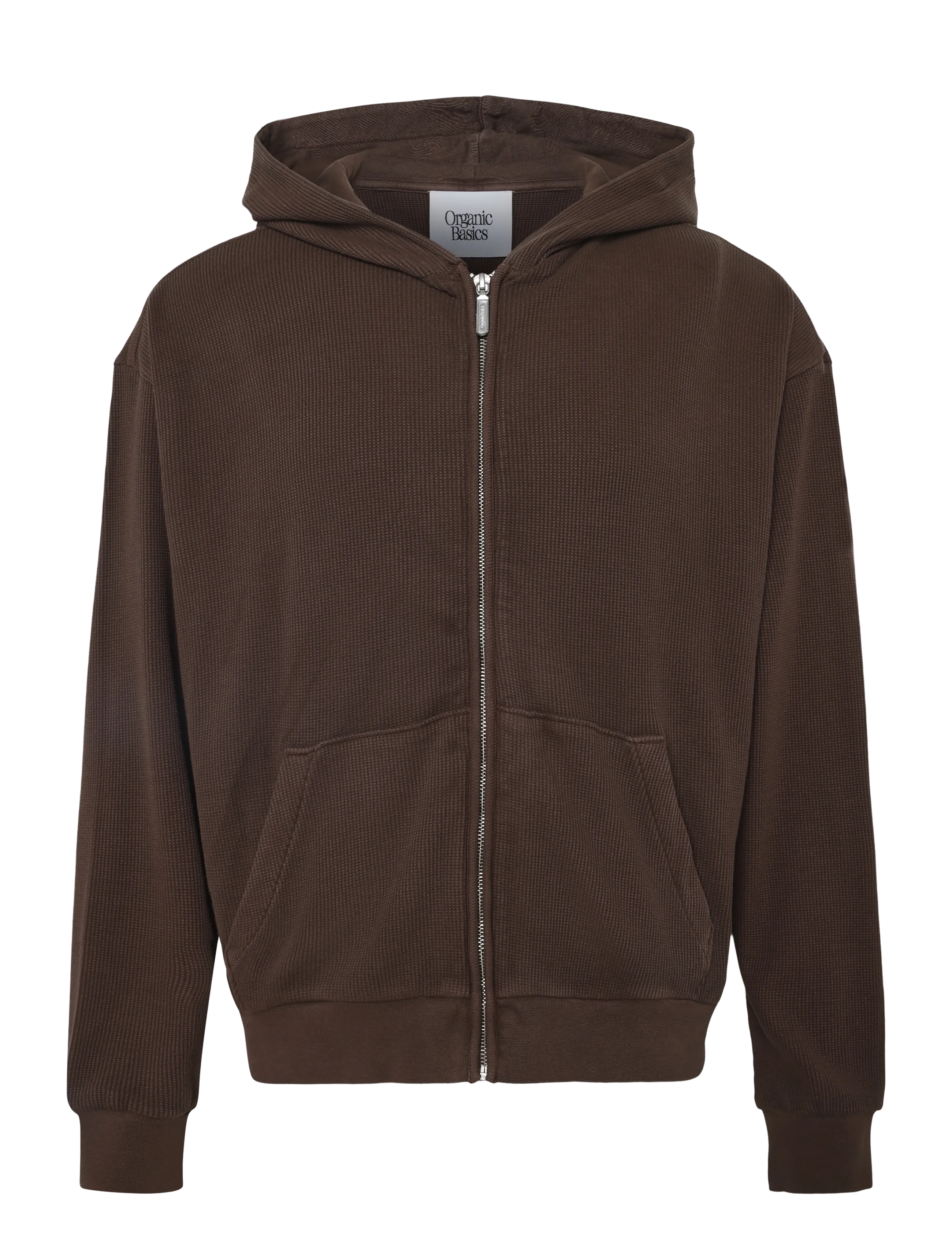 Organic Basics - Waffle Zip Hoodie - hoodies - truffle - 1