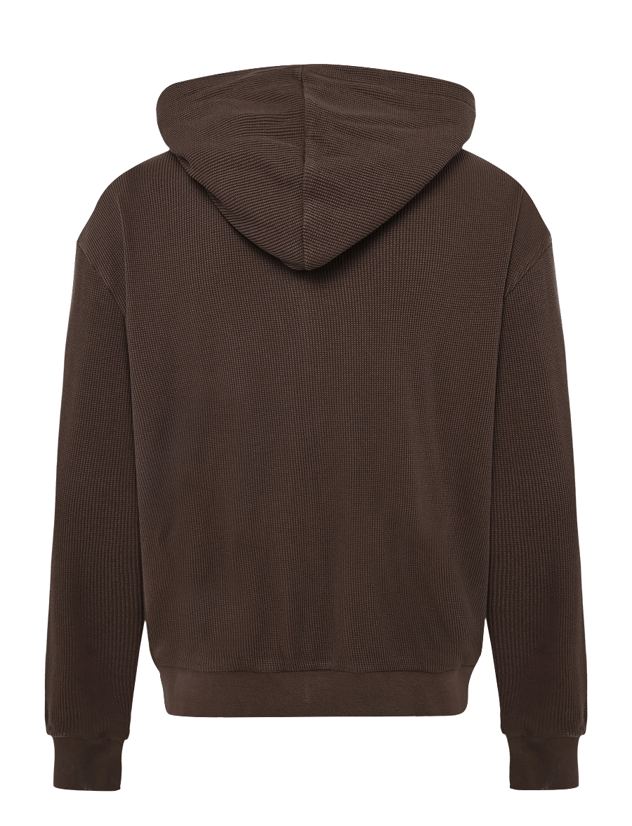 Organic Basics - Waffle Zip Hoodie - hoodies - truffle - 2