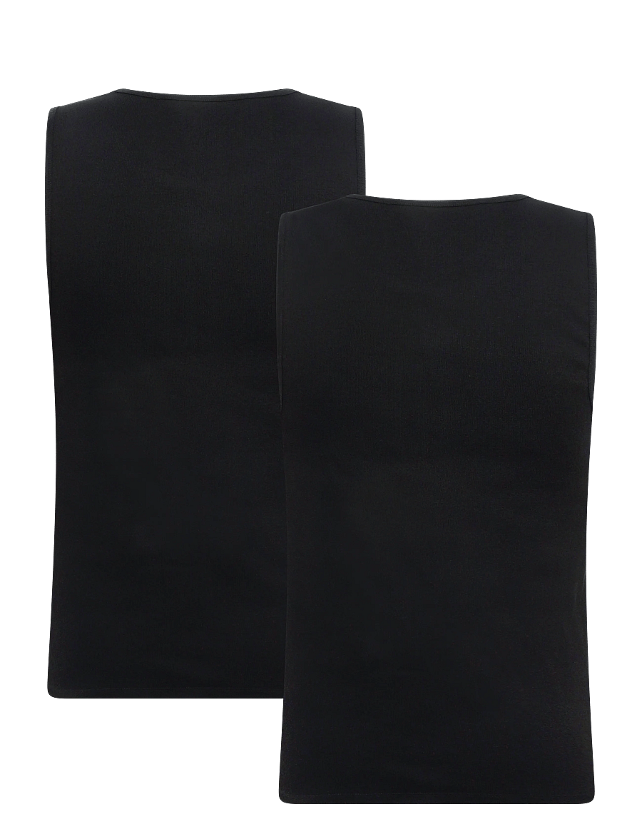 Organic Basics - Core Rib Tank 2-Pack - pidžaamasärgid - black - 1