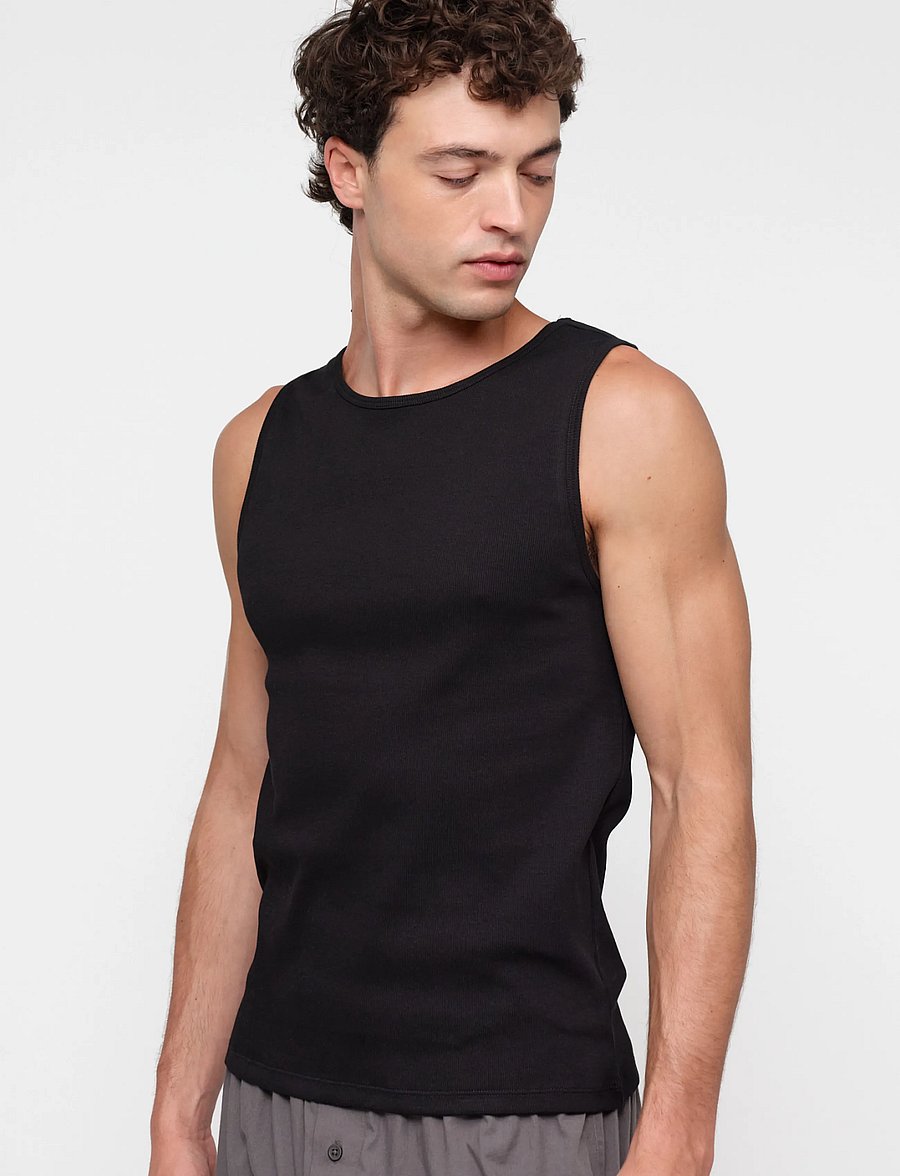 Organic Basics - Core Rib Tank 2-Pack - nattrøjer - black - 0