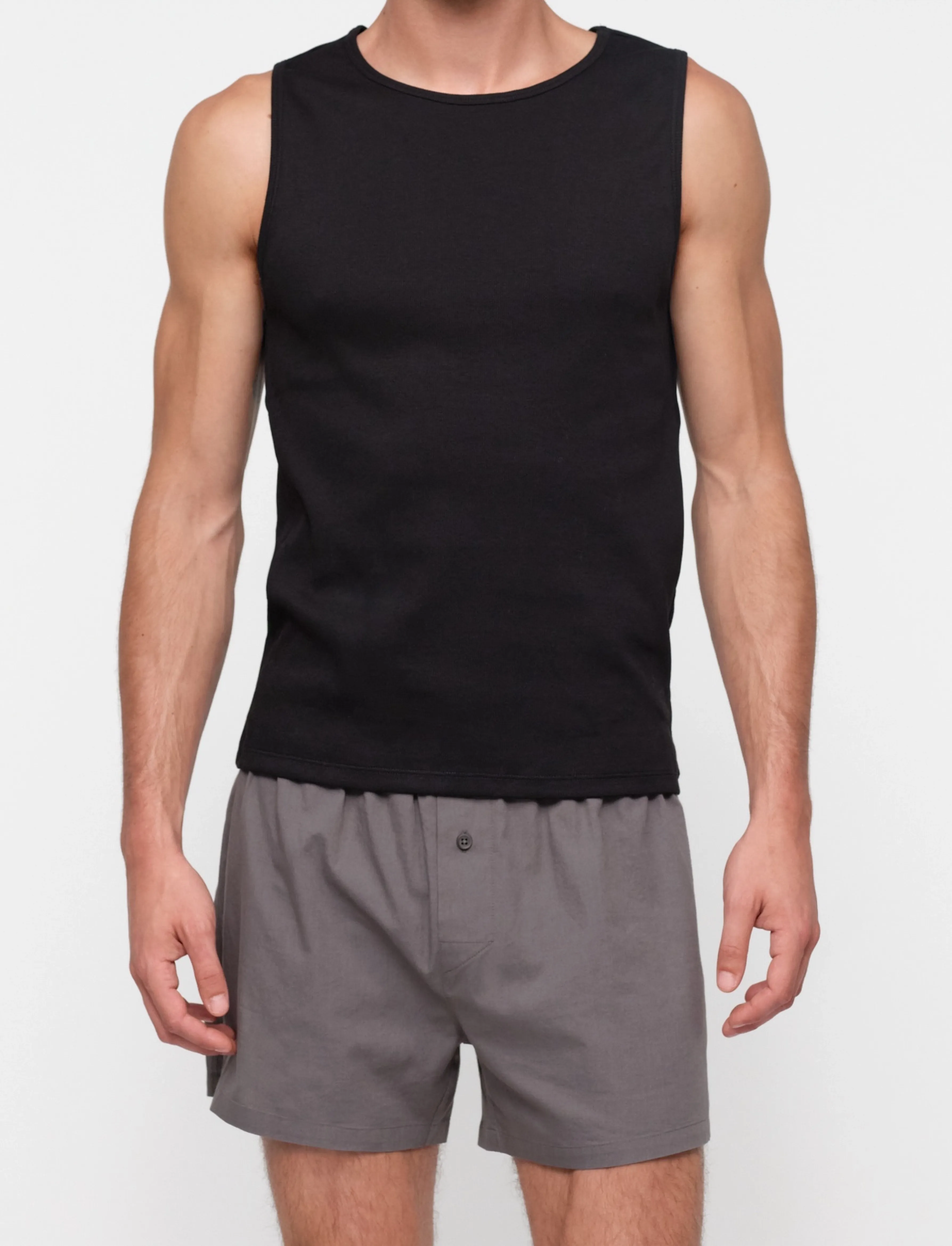 Organic Basics - Core Rib Tank 2-Pack - pidžaamasärgid - black - 2