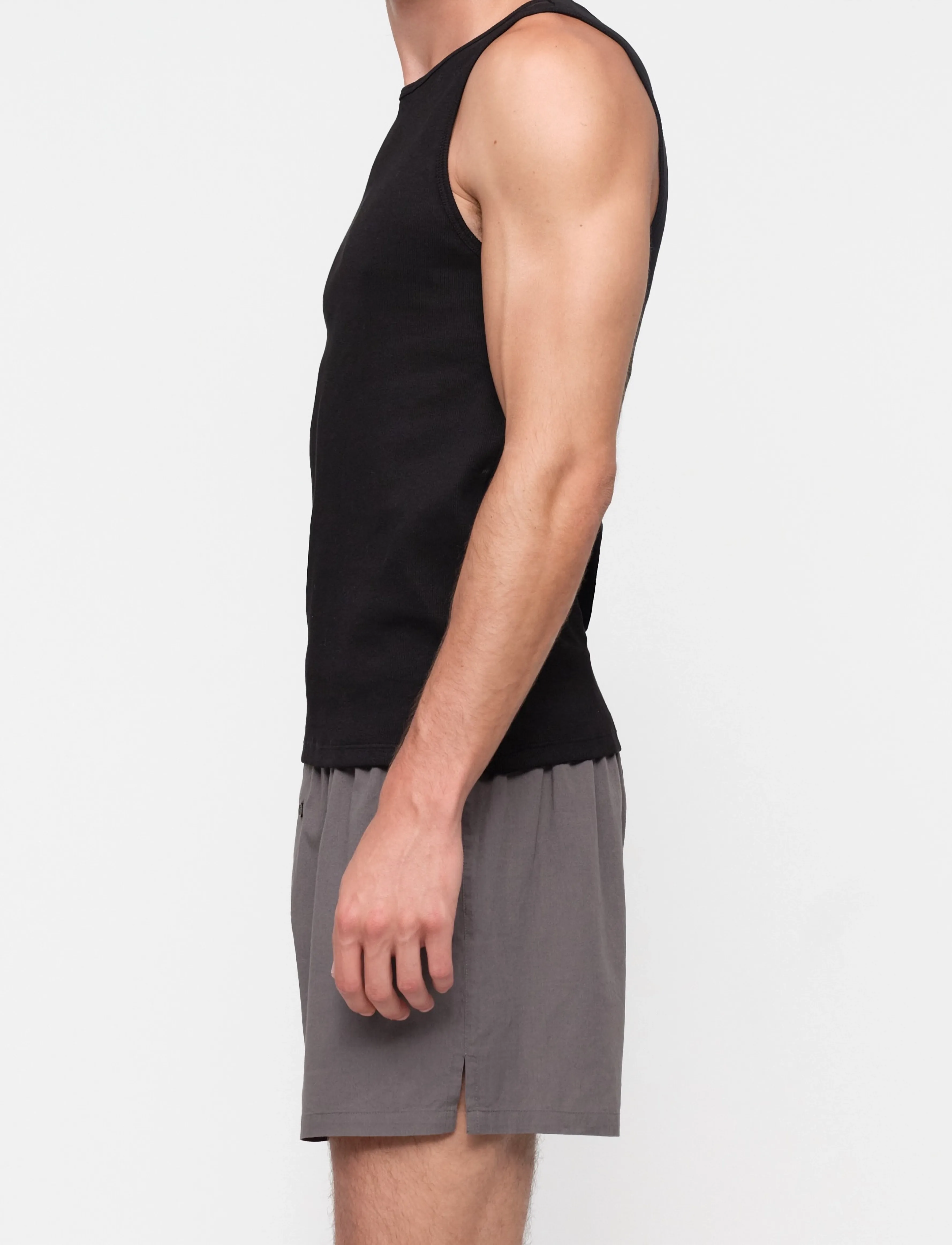 Organic Basics - Core Rib Tank 2-Pack - pidžaamasärgid - black - 3