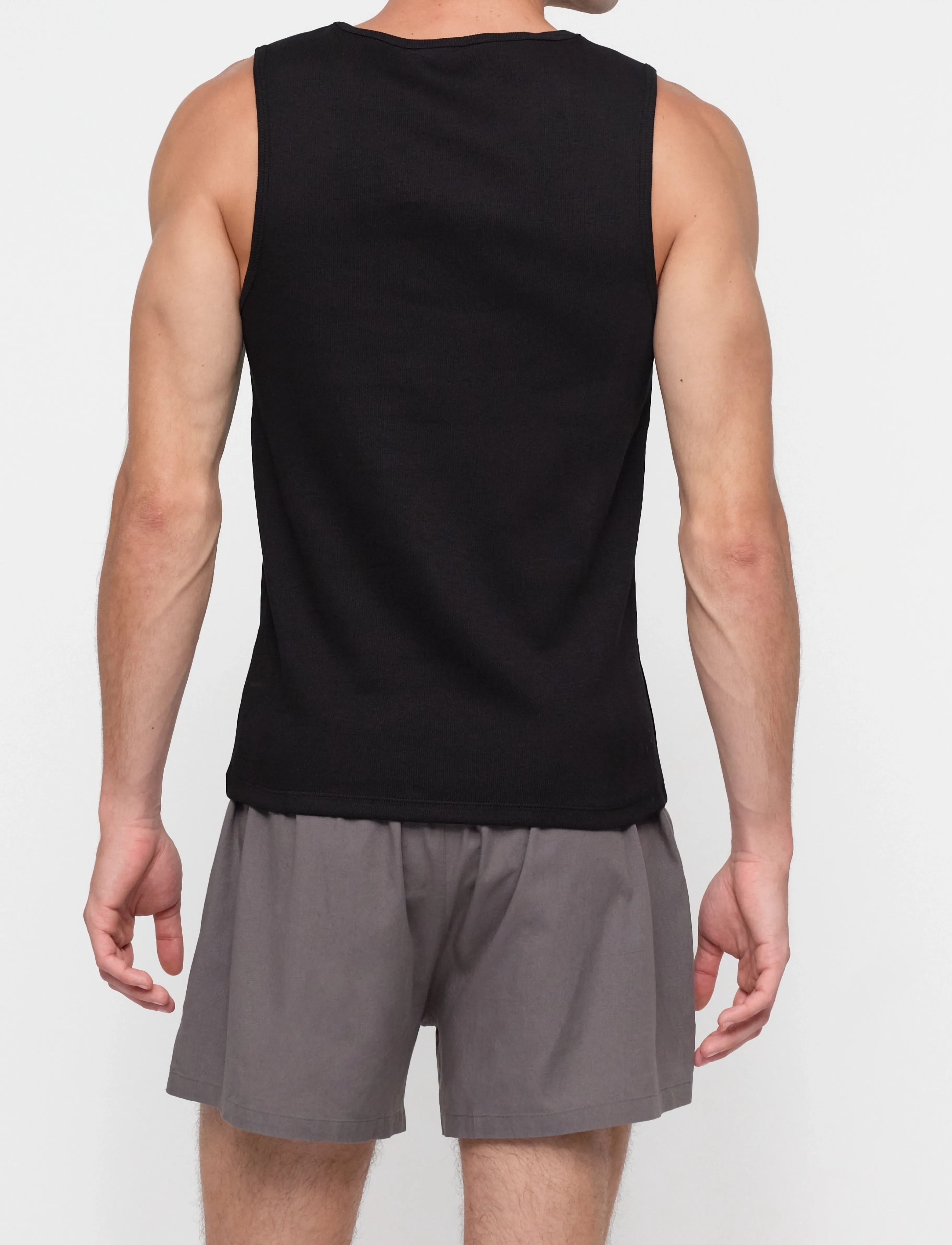 Organic Basics - Core Rib Tank 2-Pack - pidžaamasärgid - black - 4