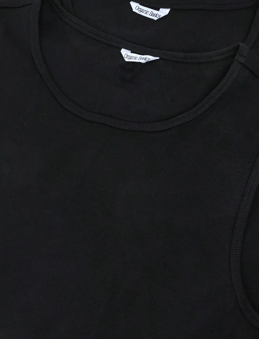 Organic Basics - Core Rib Tank 2-Pack - pidžaamasärgid - black - 5