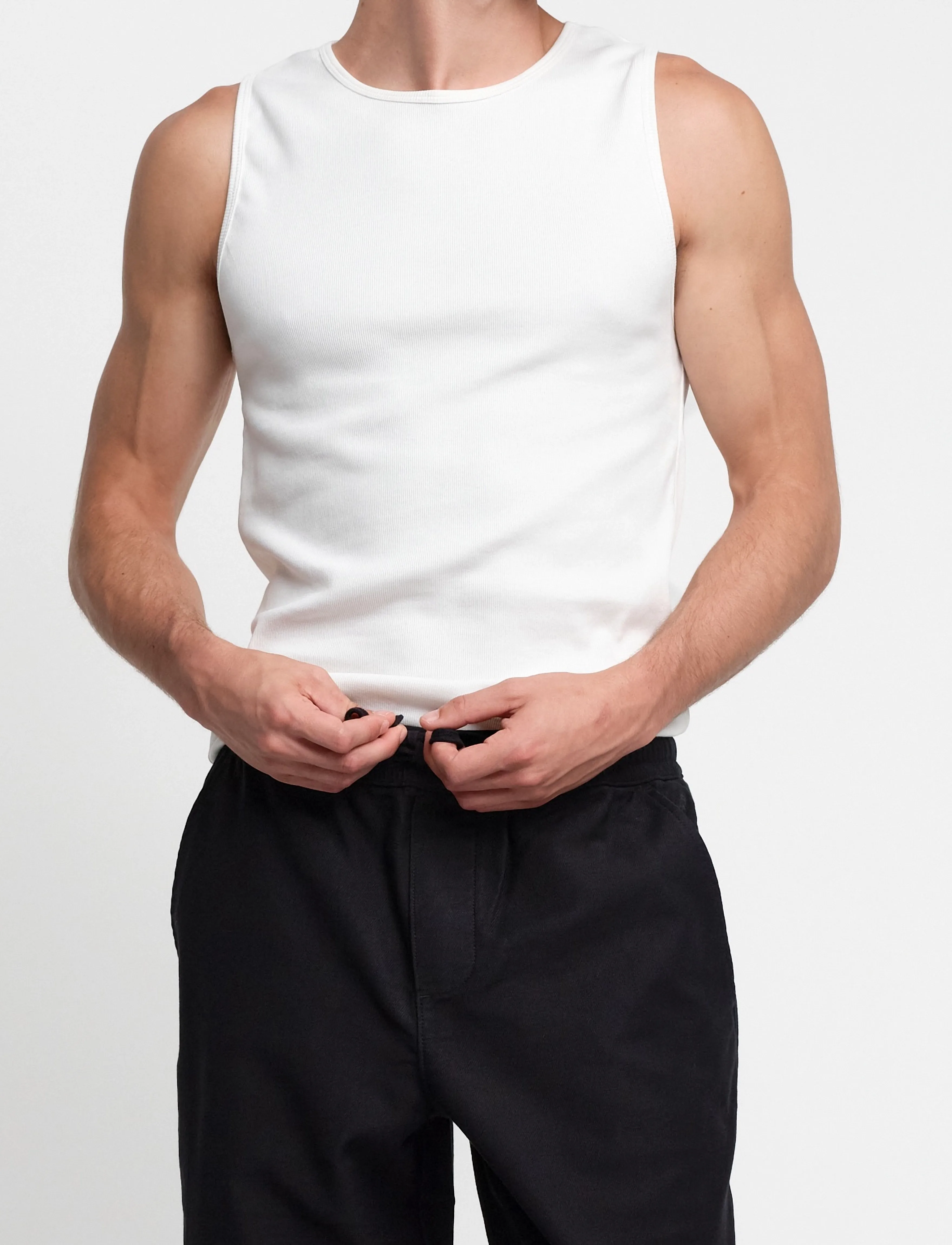 Organic Basics Core Rib Tank 2-Pack - T-Shirts - WHITE / white