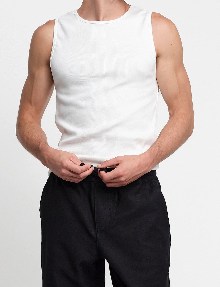 Organic Basics - Core Rib Tank 2-Pack - pidžamas tops - white - 0
