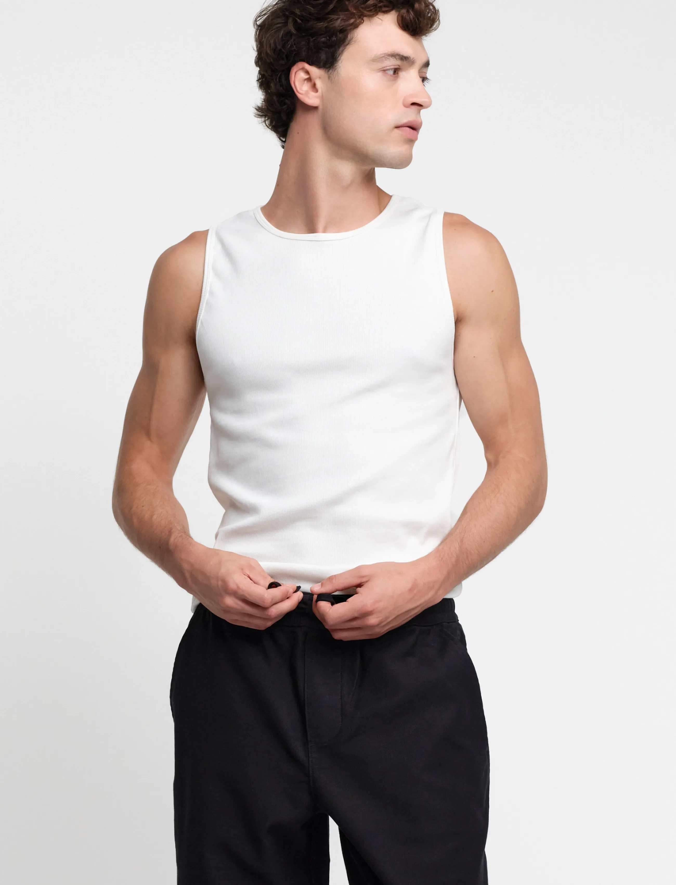 Organic Basics - Core Rib Tank 2-Pack - pyjamaoberteile - white - 1