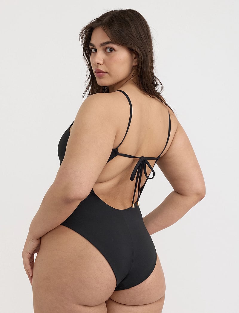 Organic Basics - Swim Open Back One-Piece - baddräkter - black - 0