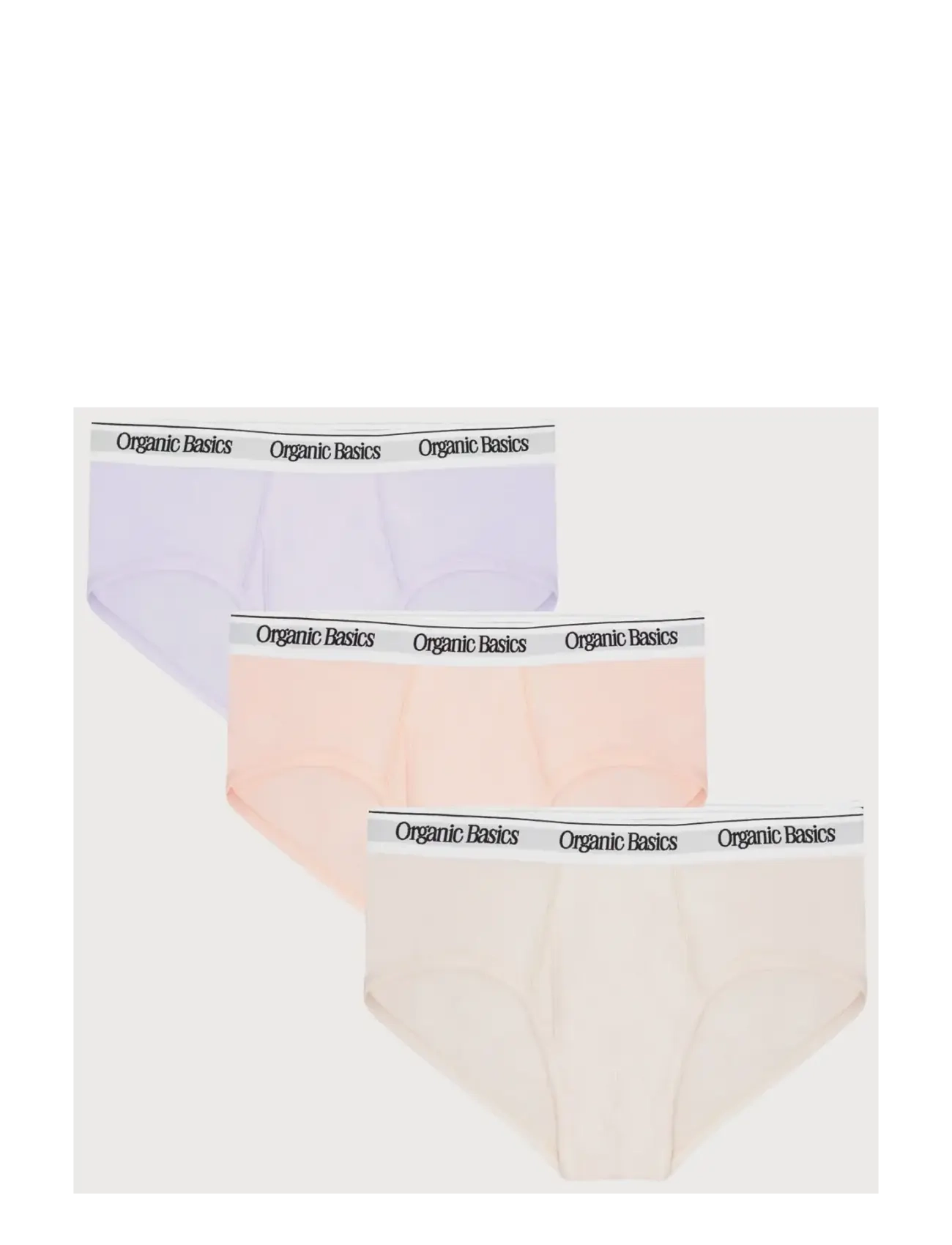 Organic Basics Easy Briefs 3-Pack - Organic Basics Men - SOFT LILAC / HIMALAYAN SALT / SANDSTONE / multi
