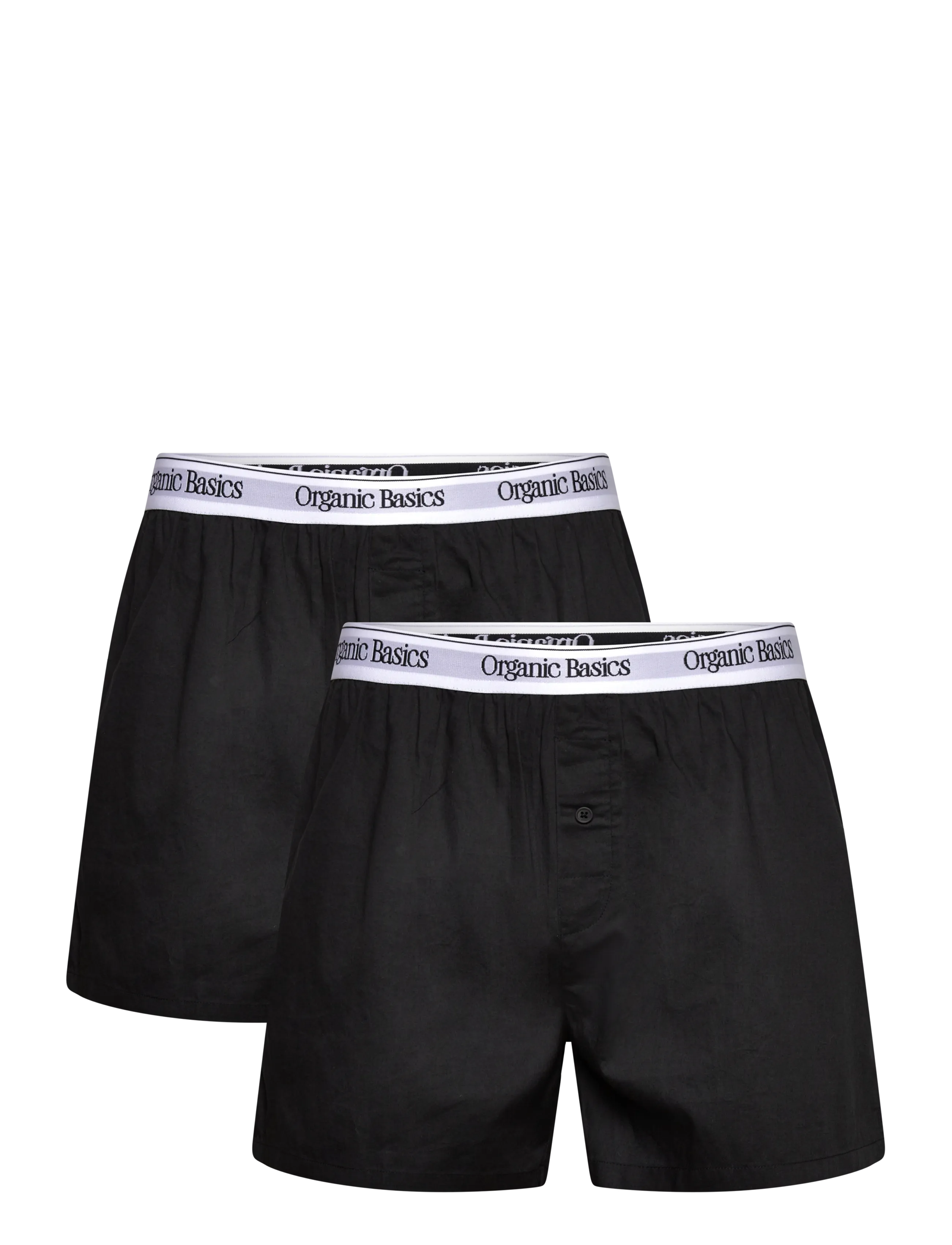 Organic Basics Easy Boxer Shorts 2-Pack - Undertøy - BLACK / black