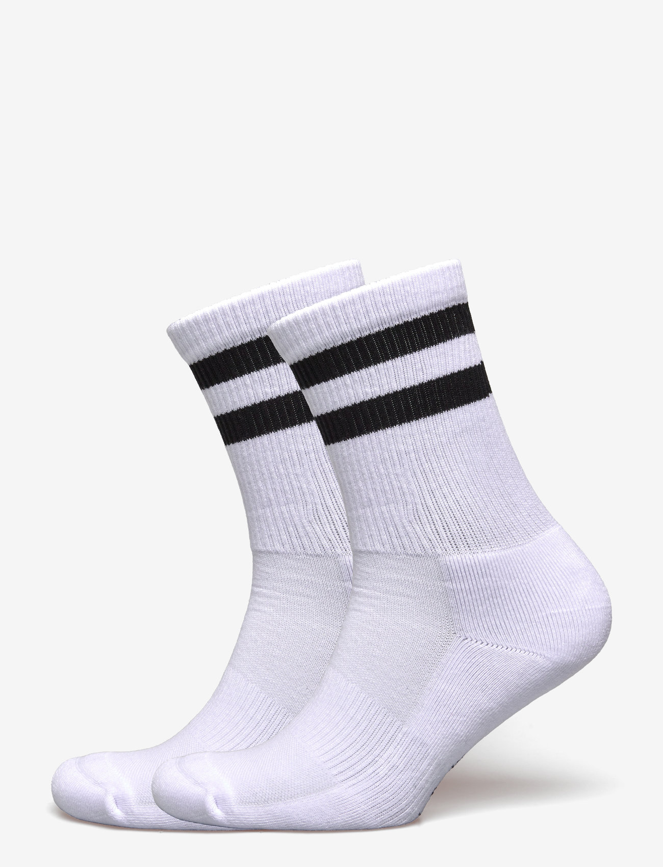 Organic Basics - Core Stripe Crew Socks 2-pack - madalaimad hinnad - white / black - 1