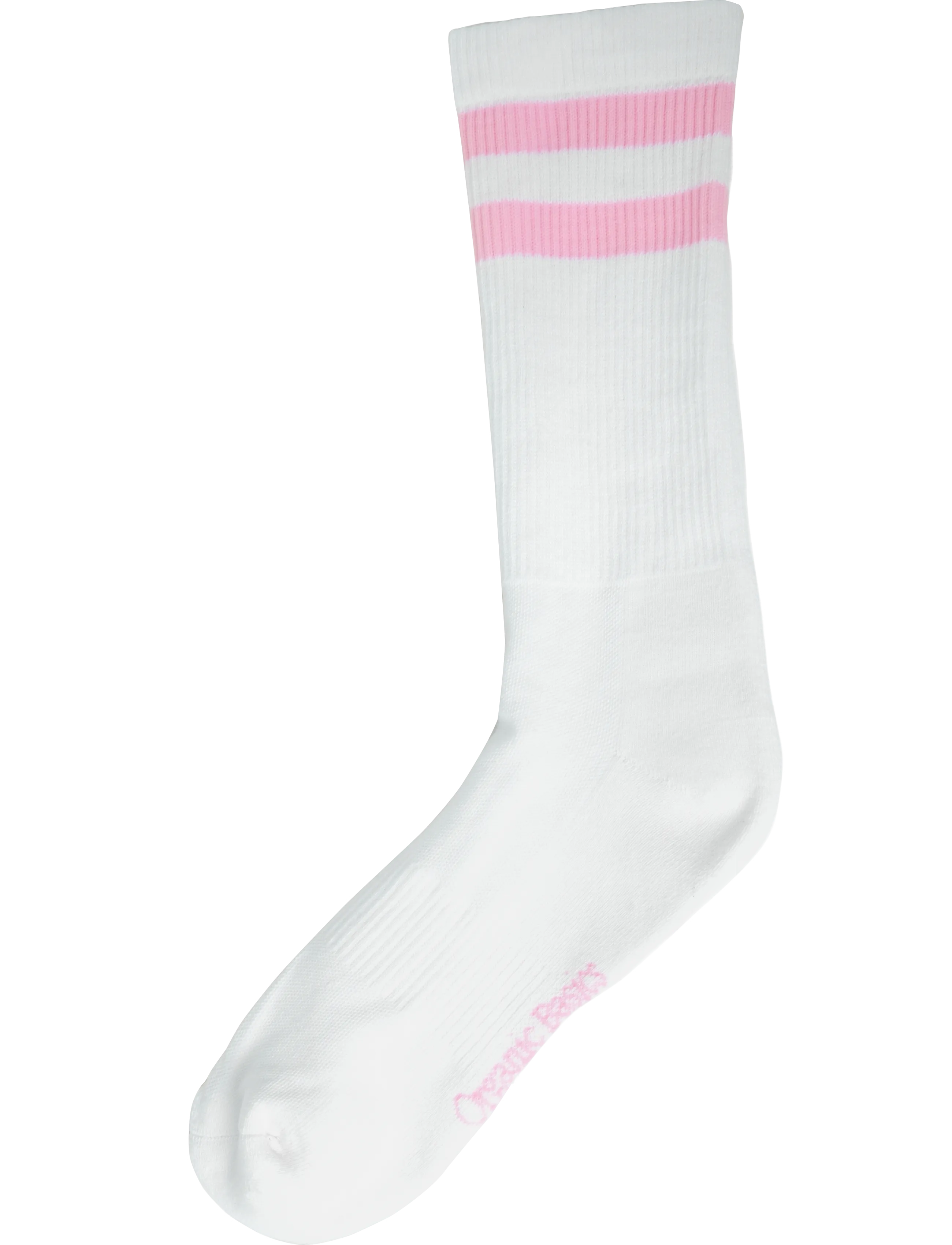 Organic Basics - Core Stripe Crew Socks 2-pack - die niedrigsten preise - white / soft pink - 2