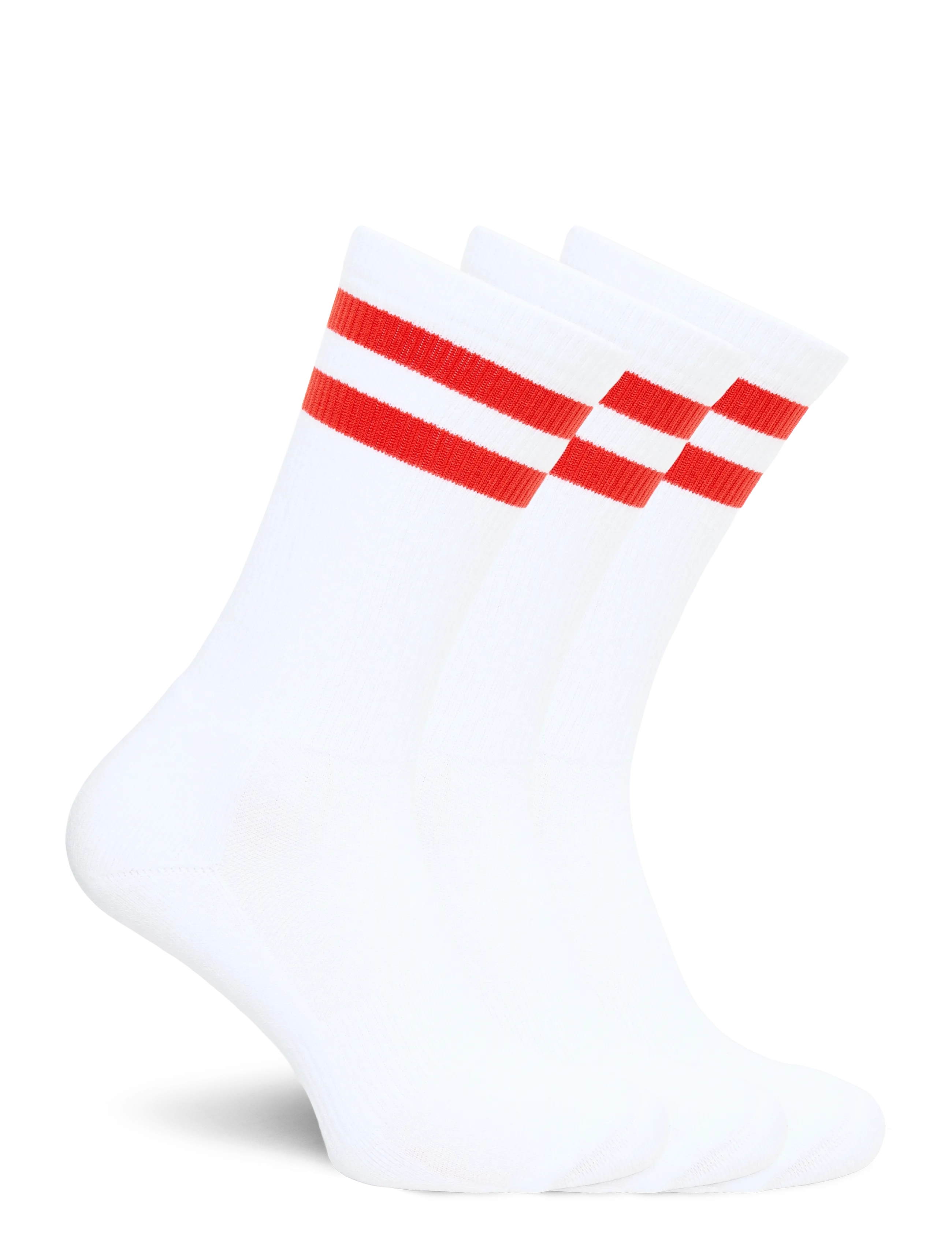 Organic Basics - Core Stripe Crew Socks 3-pack - madalaimad hinnad - white / tangerine - 1
