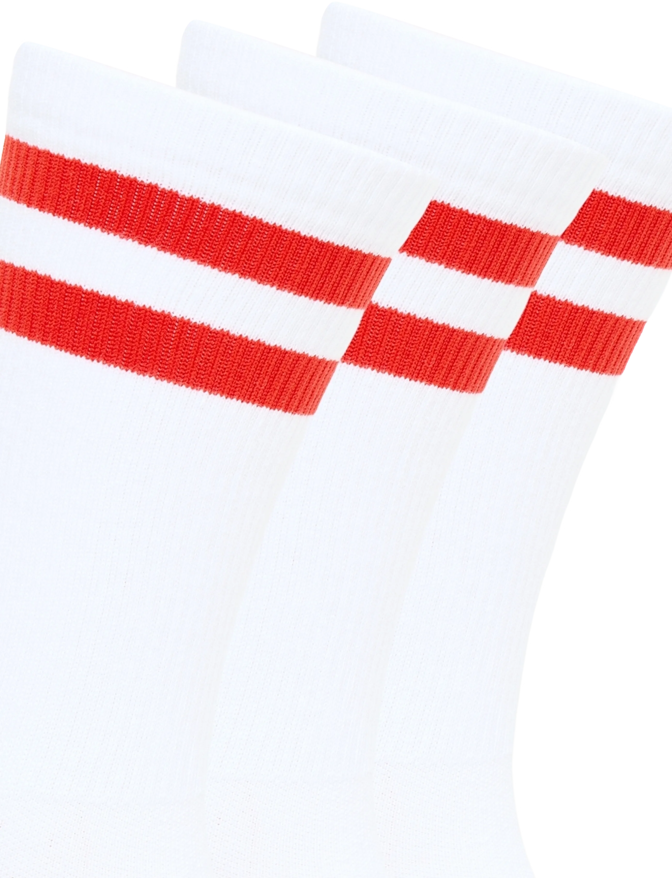 Organic Basics - Core Stripe Crew Socks 3-pack - lowest prices - white / tangerine - 3