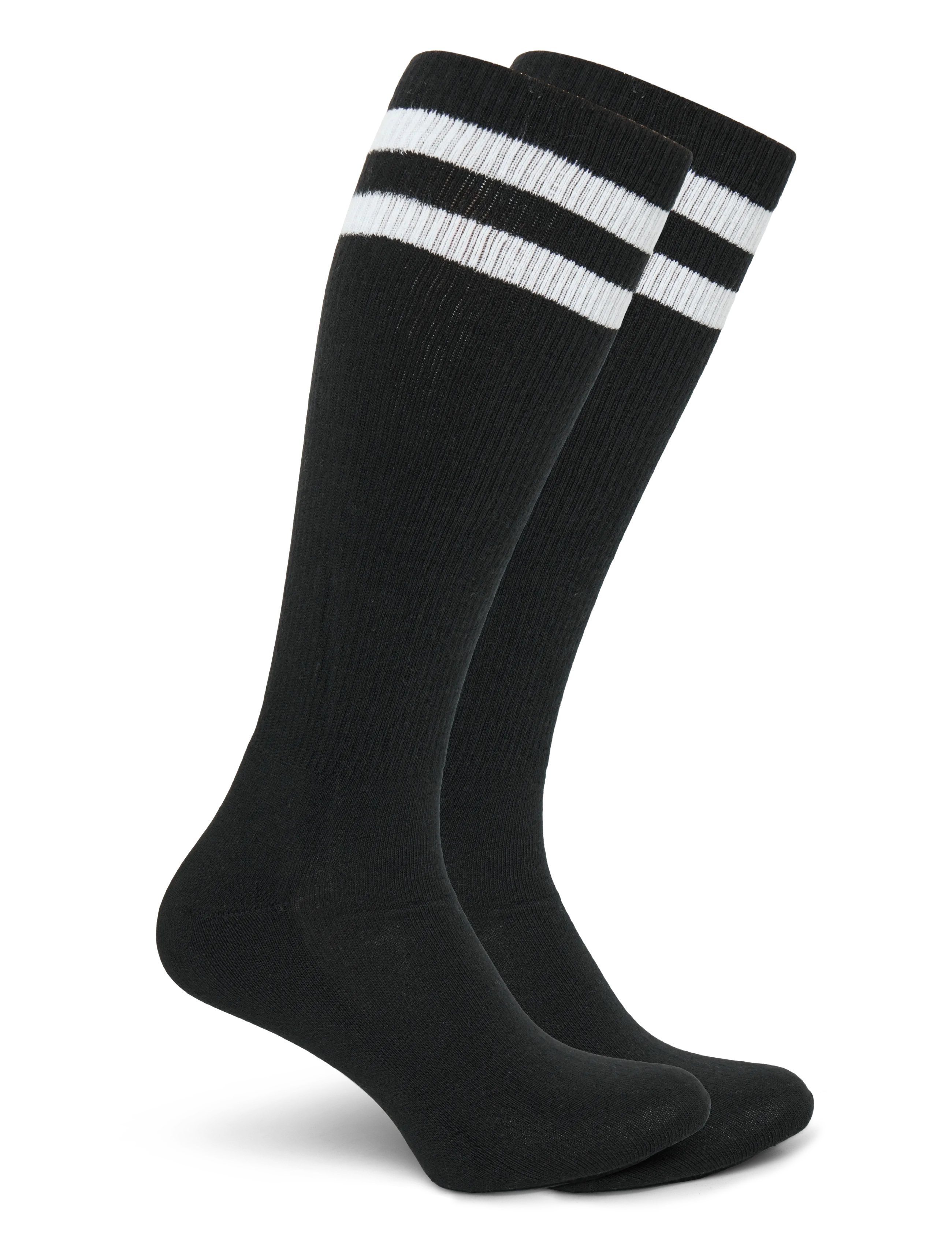 Organic Basics - Core Stripe Knee High Socks - die niedrigsten preise - black / white - 1