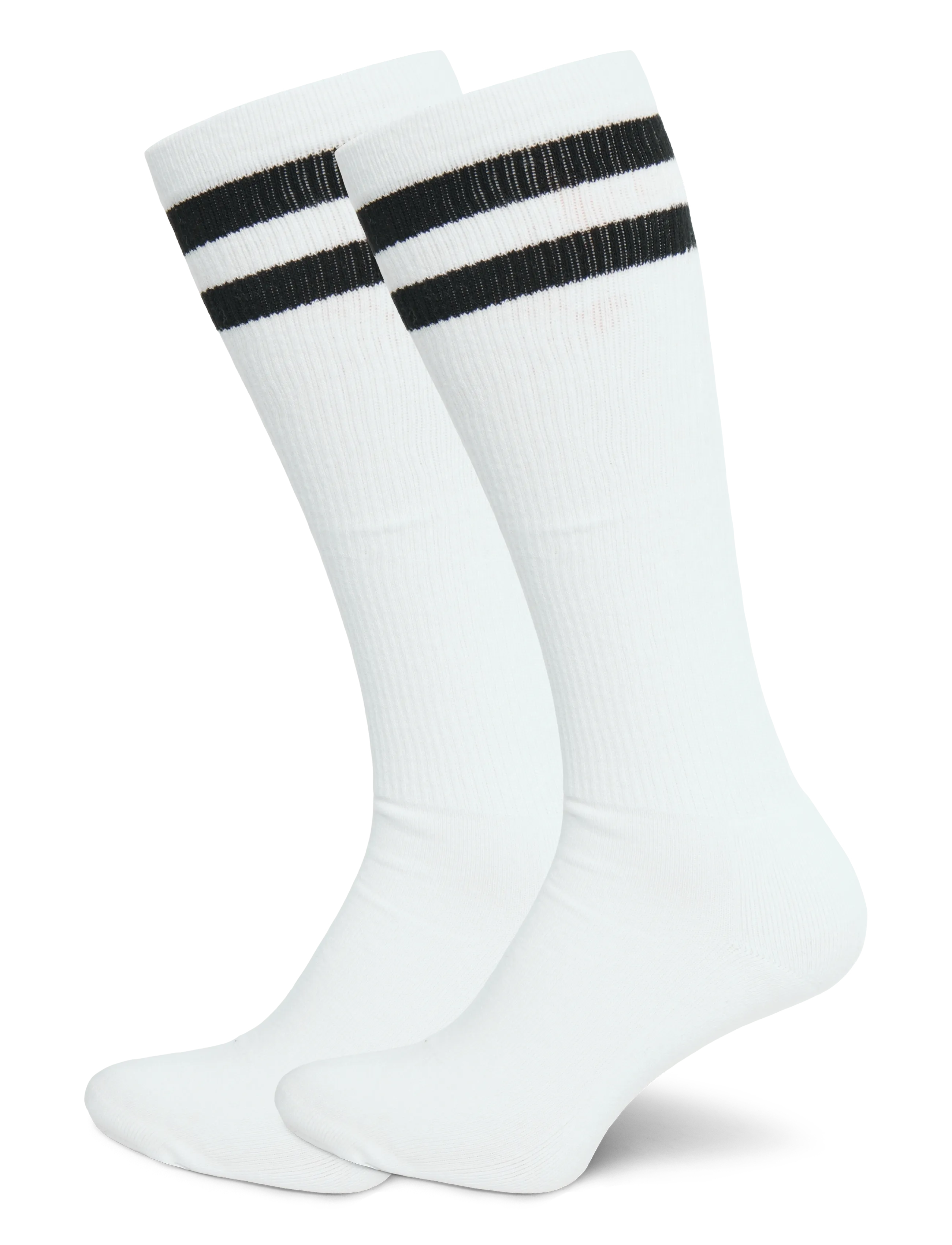 Organic Basics Core Stripe Knee High Socks - Socken - WHITE / BLACK / white