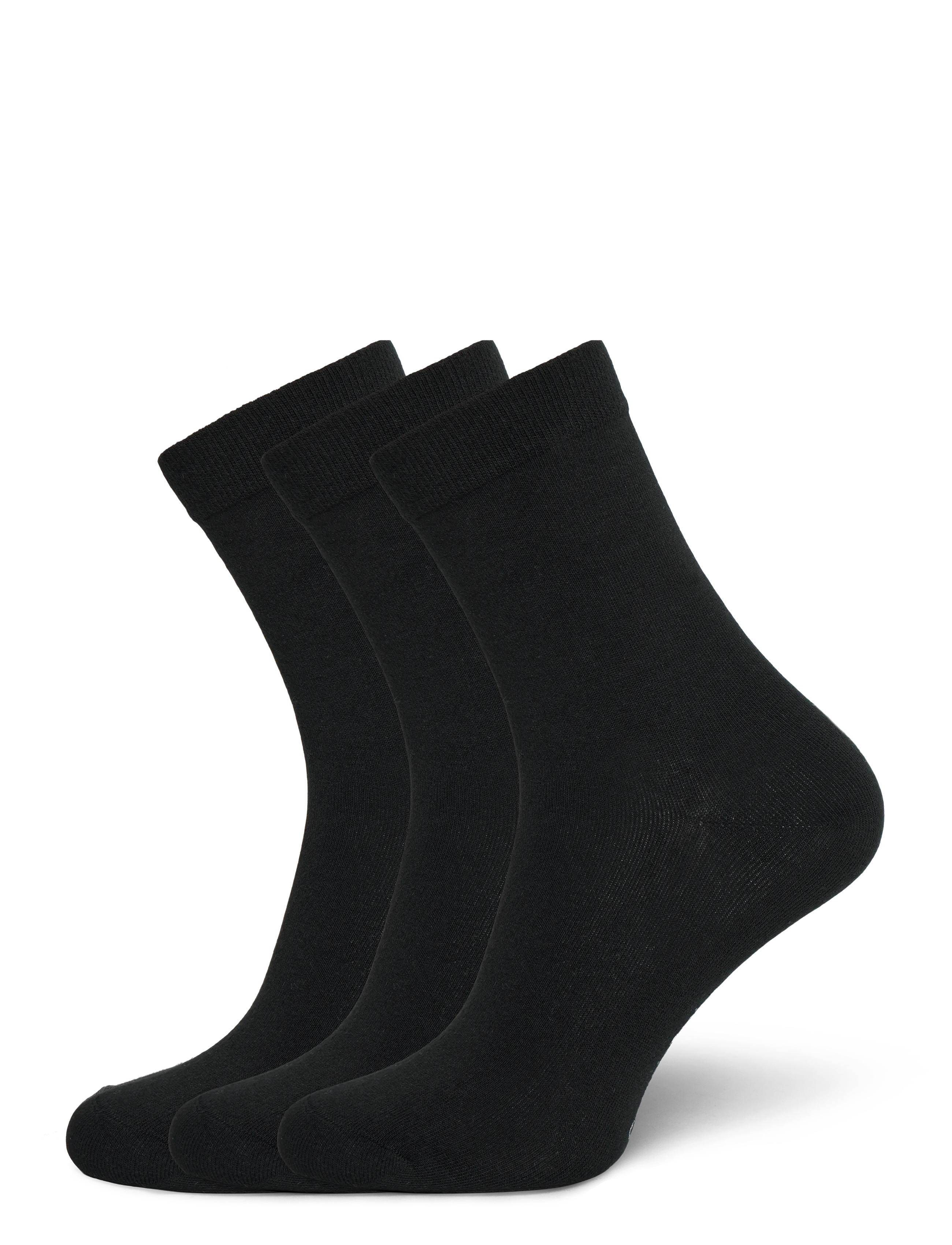 Organic Basics Core Crew Socks 2-pack - Strumpor - BLACK / black
