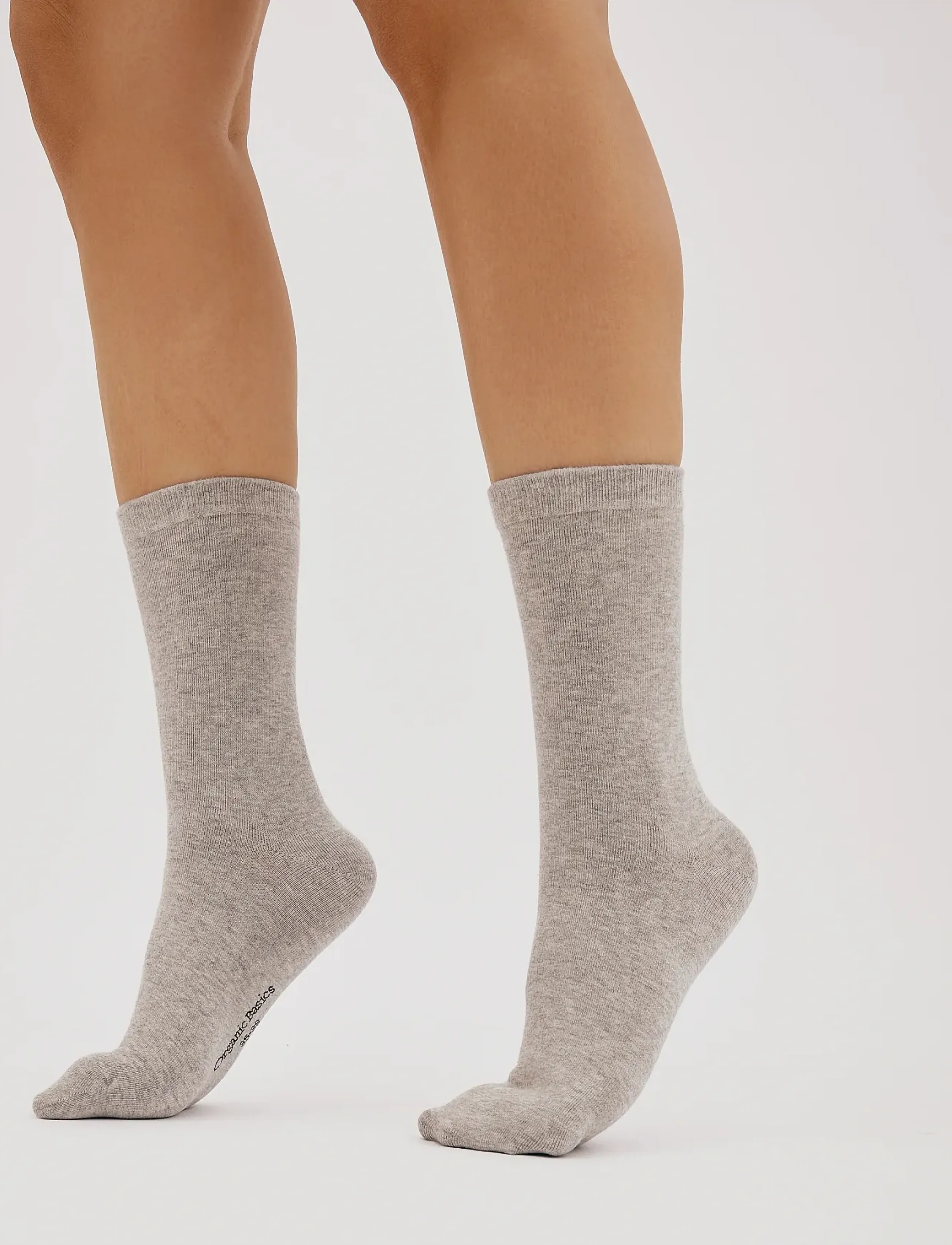 Organic Basics - Core Crew Socks 2-pack - lägsta priserna - grey - 0