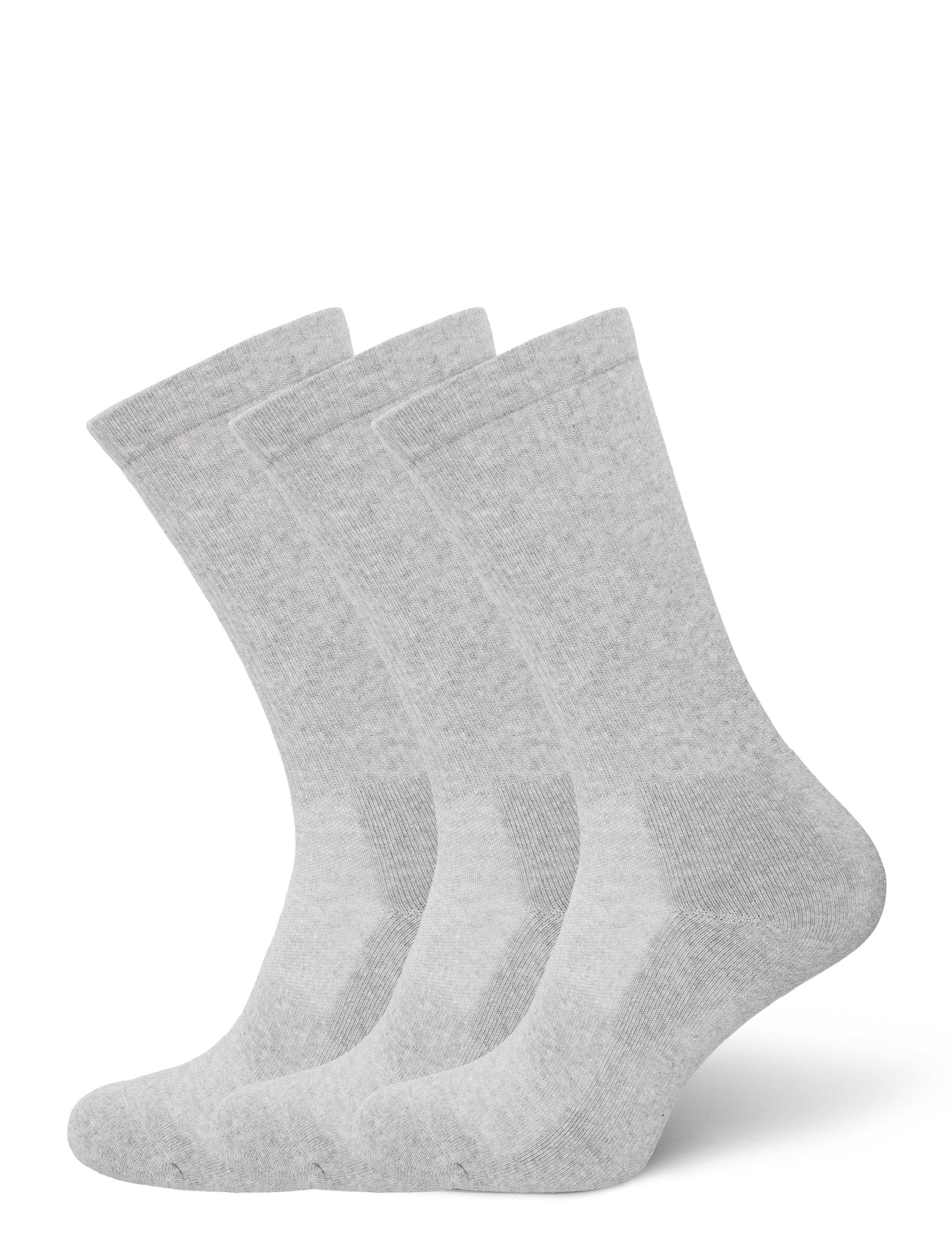 Organic Basics Core Tennis Crew Socks 3-pack - Strømper - GREY / grey