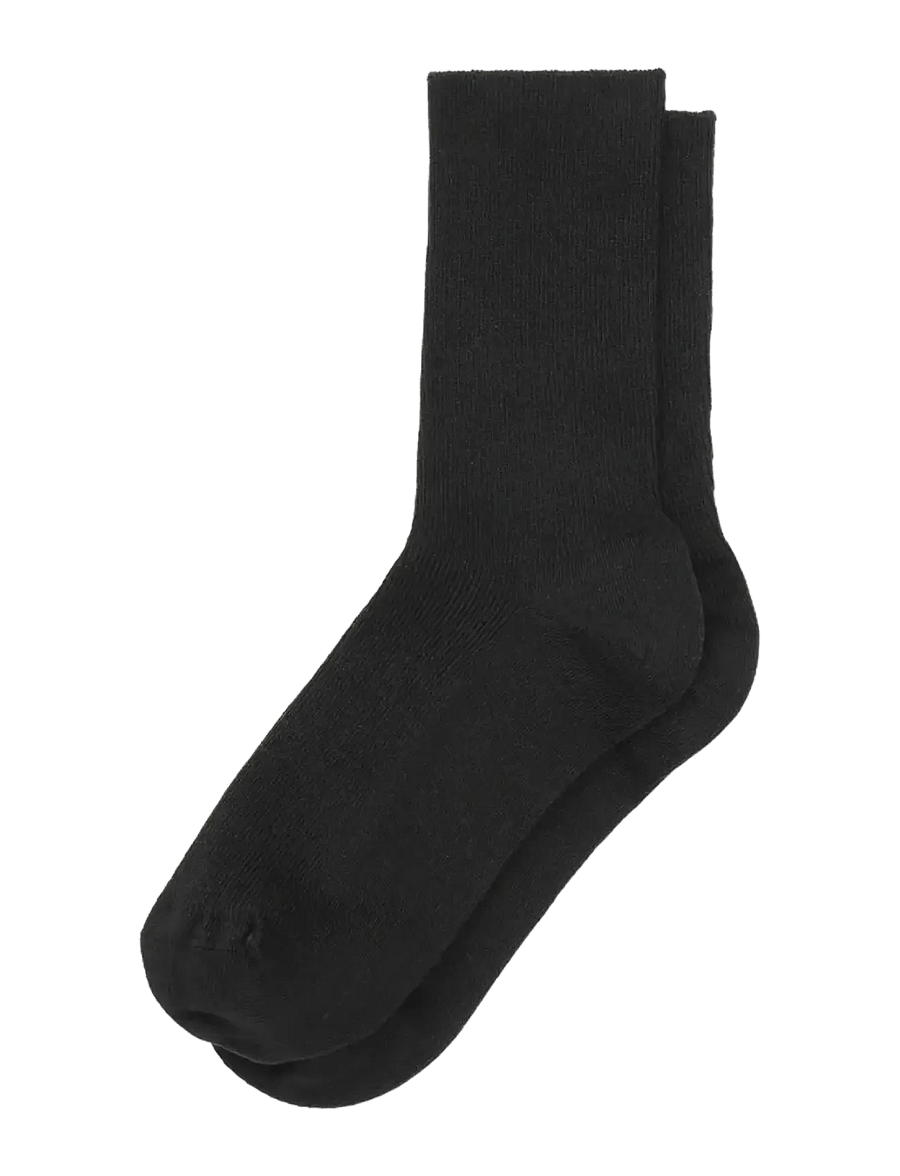Organic Basics - Core Crew Rib Socks 3-Pack - crew-socken - black - 0