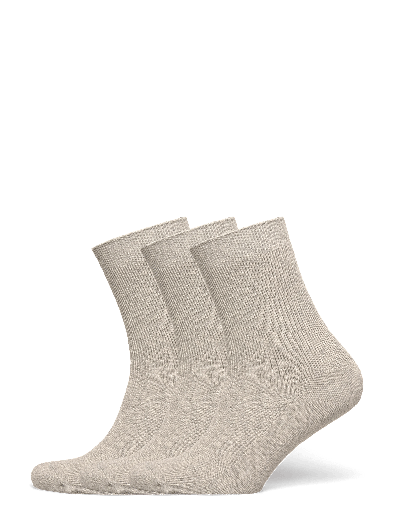 Organic Basics - Core Crew Rib Socks 3-Pack - sokker - grey - 0