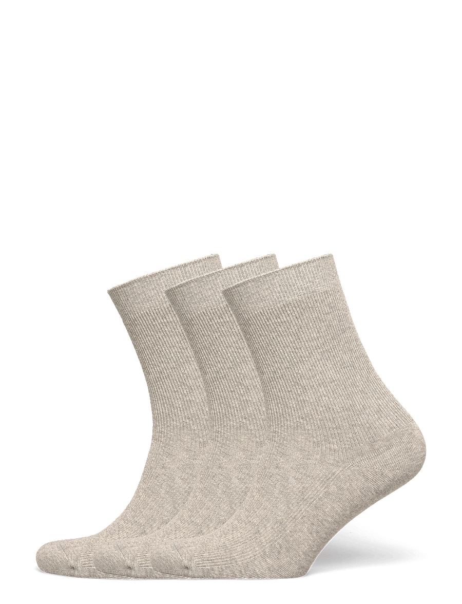 Organic Basics - Core Crew Rib Socks 3-Pack - crew-socken - grey - 0