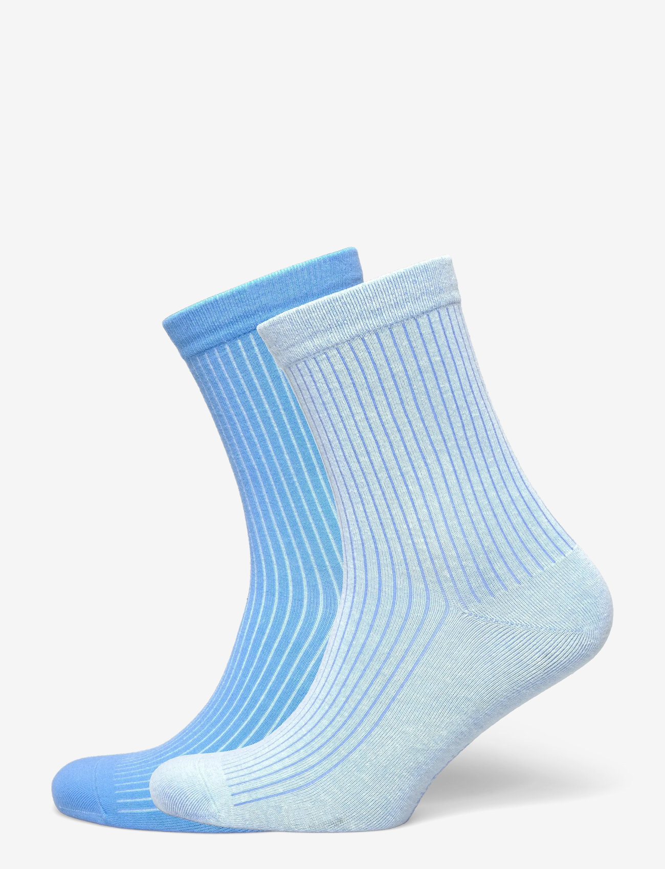 Organic Basics - Core Rib Contrast Socks 2-Pack - regular socks - azure blue / dewdrop - 0