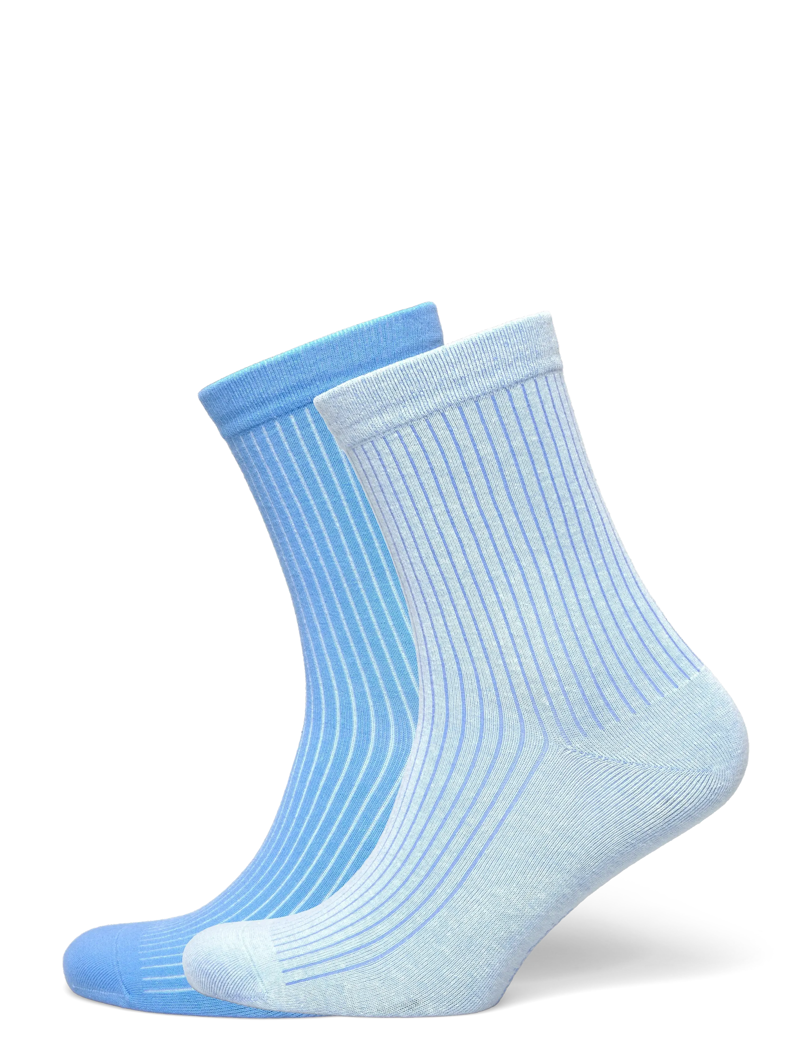 Core Rib Contrast Socks 2-Pack - AZURE BLUE / DEWDROP