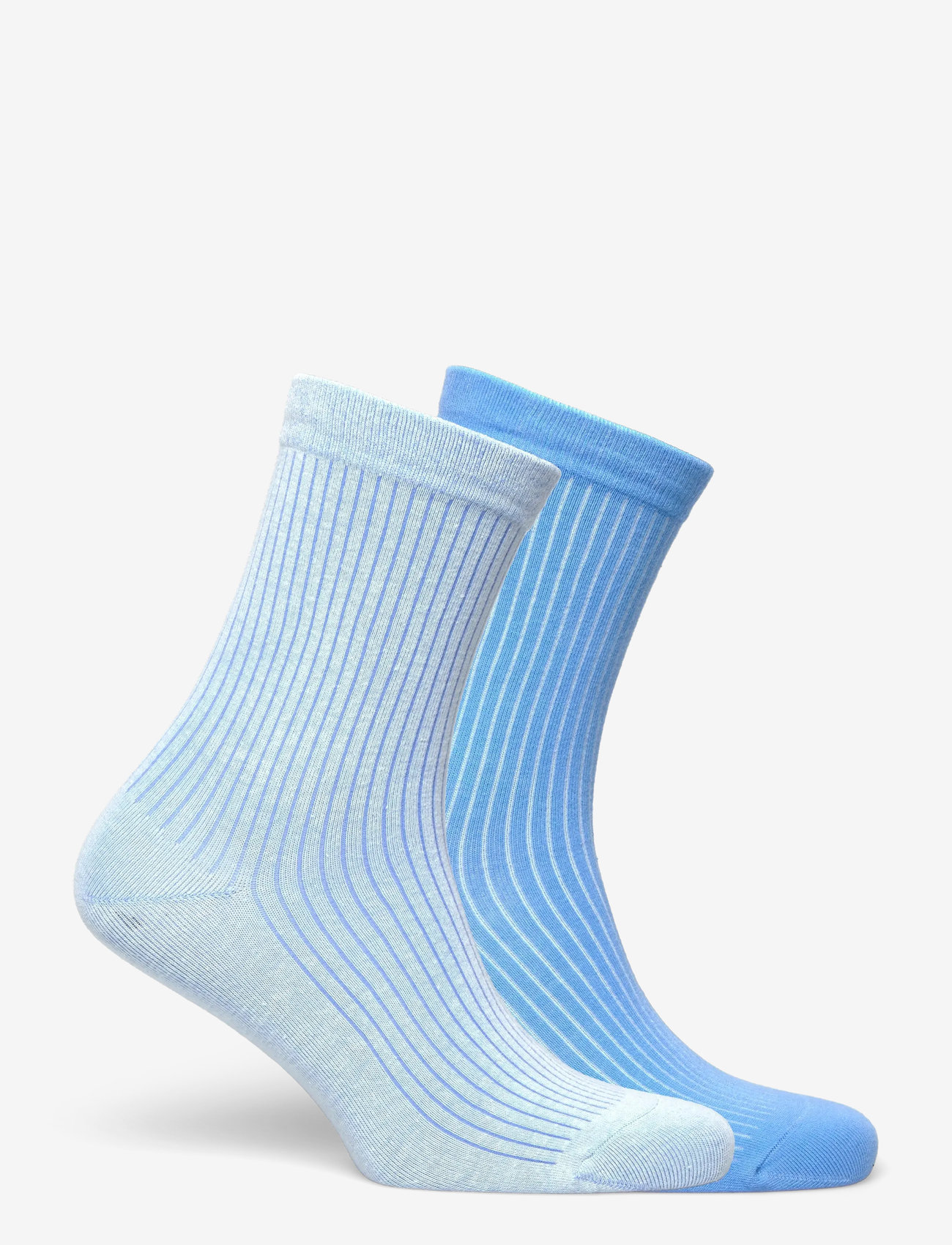 Organic Basics - Core Rib Contrast Socks 2-Pack - regular socks - azure blue / dewdrop - 1