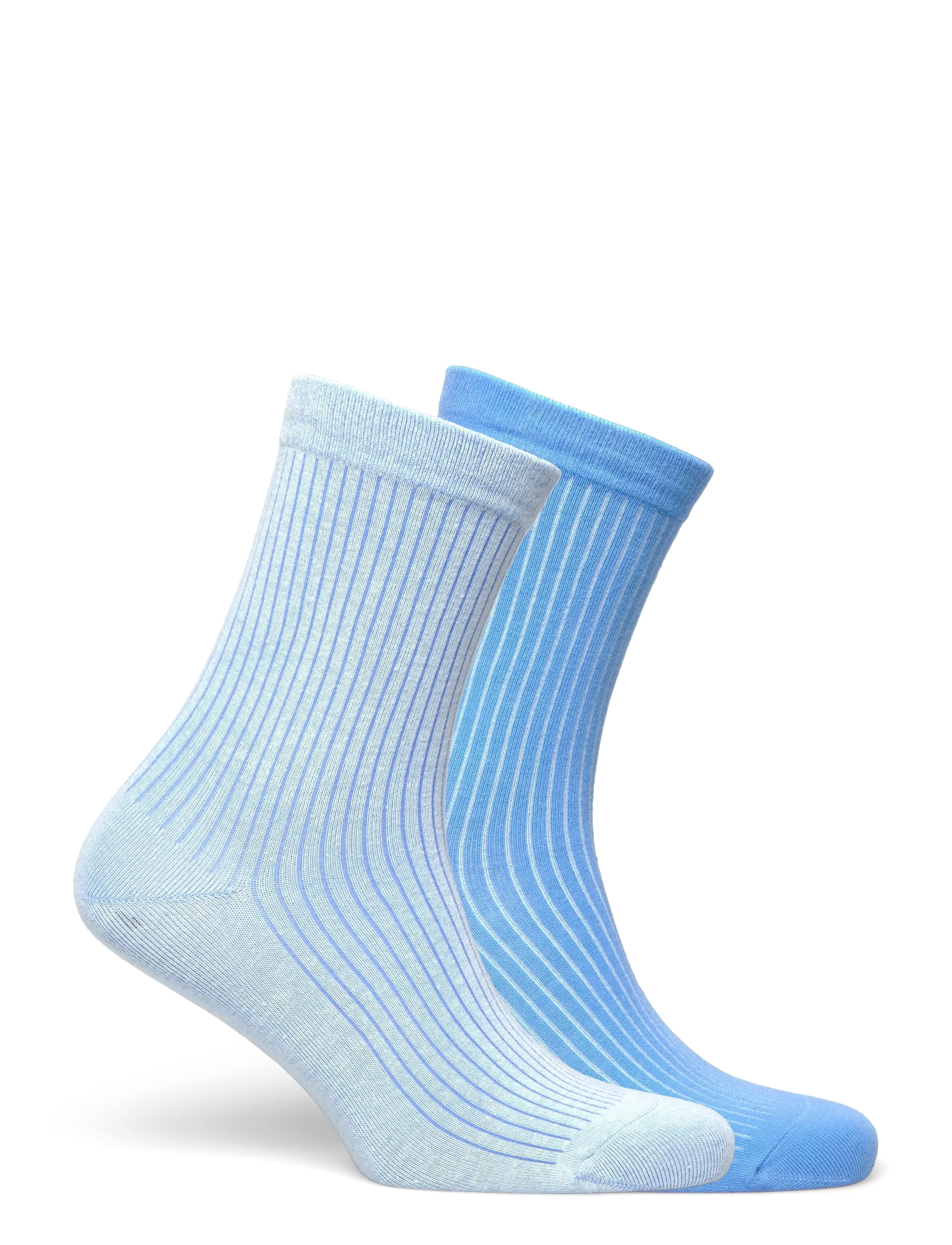 Organic Basics - Core Rib Contrast Socks 2-Pack - madalaimad hinnad - azure blue / dewdrop - 1