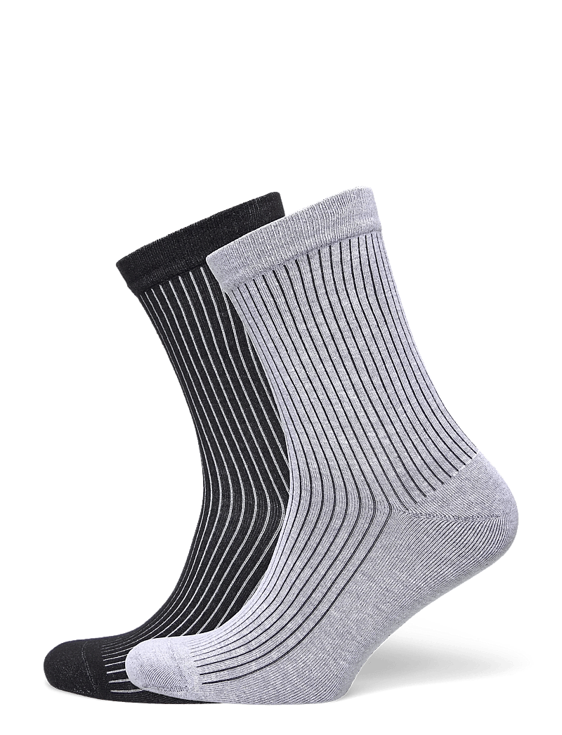 Organic Basics - Core Rib Contrast Socks 2-Pack - regular socks - white / black - 0