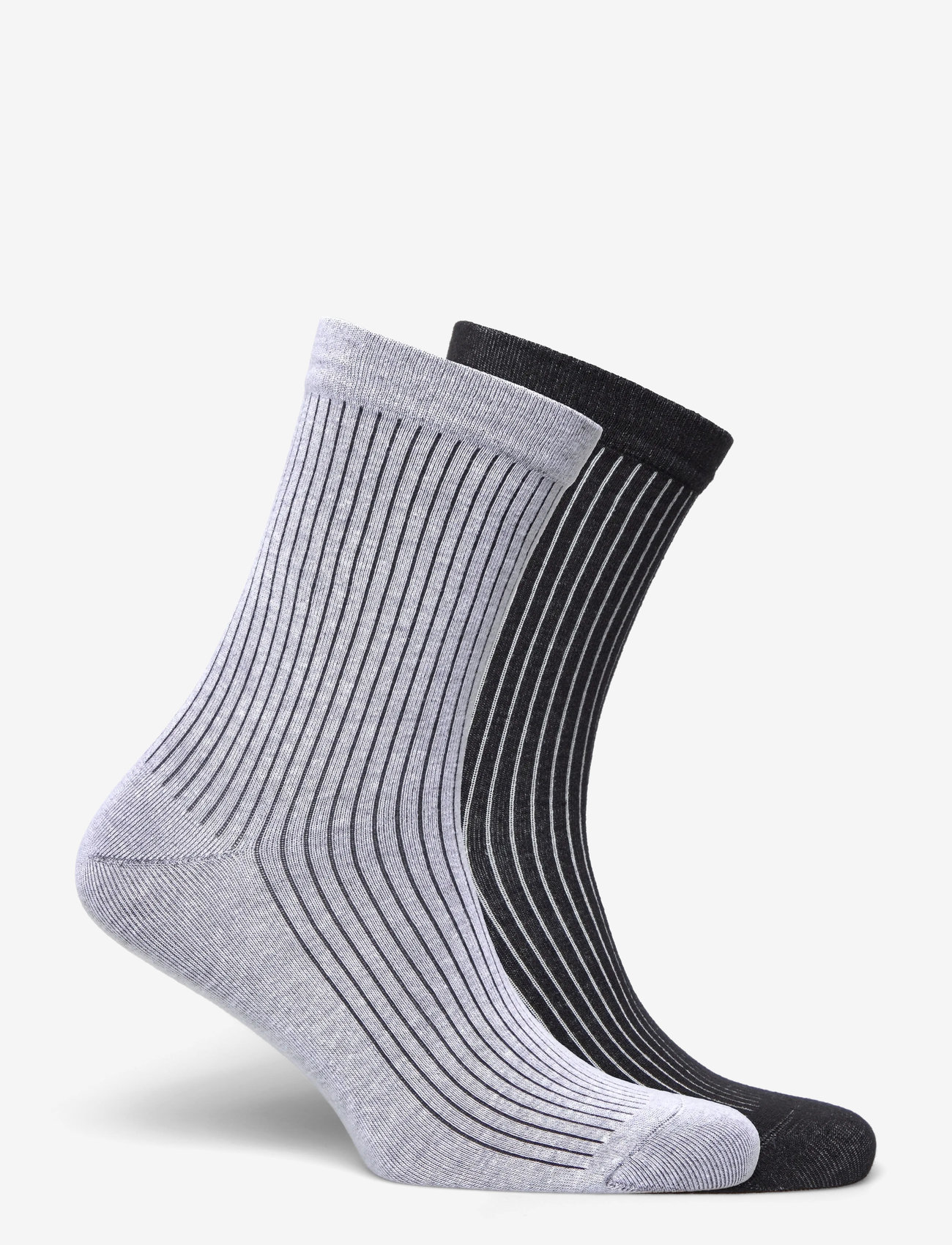 Organic Basics - Core Rib Contrast Socks 2-Pack - crew-socken - white / black - 1