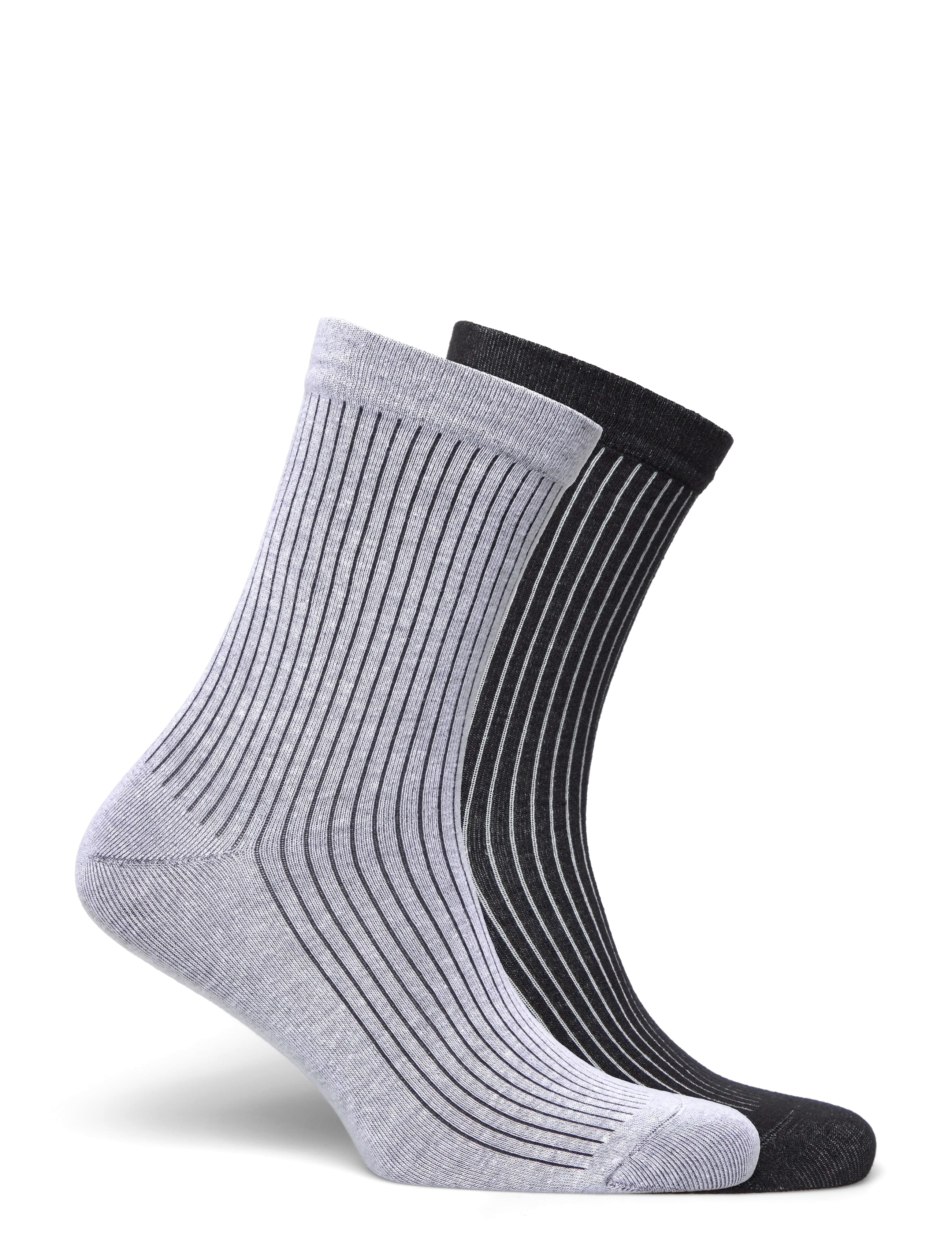 Organic Basics - Core Rib Contrast Socks 2-Pack - die niedrigsten preise - white / black - 1