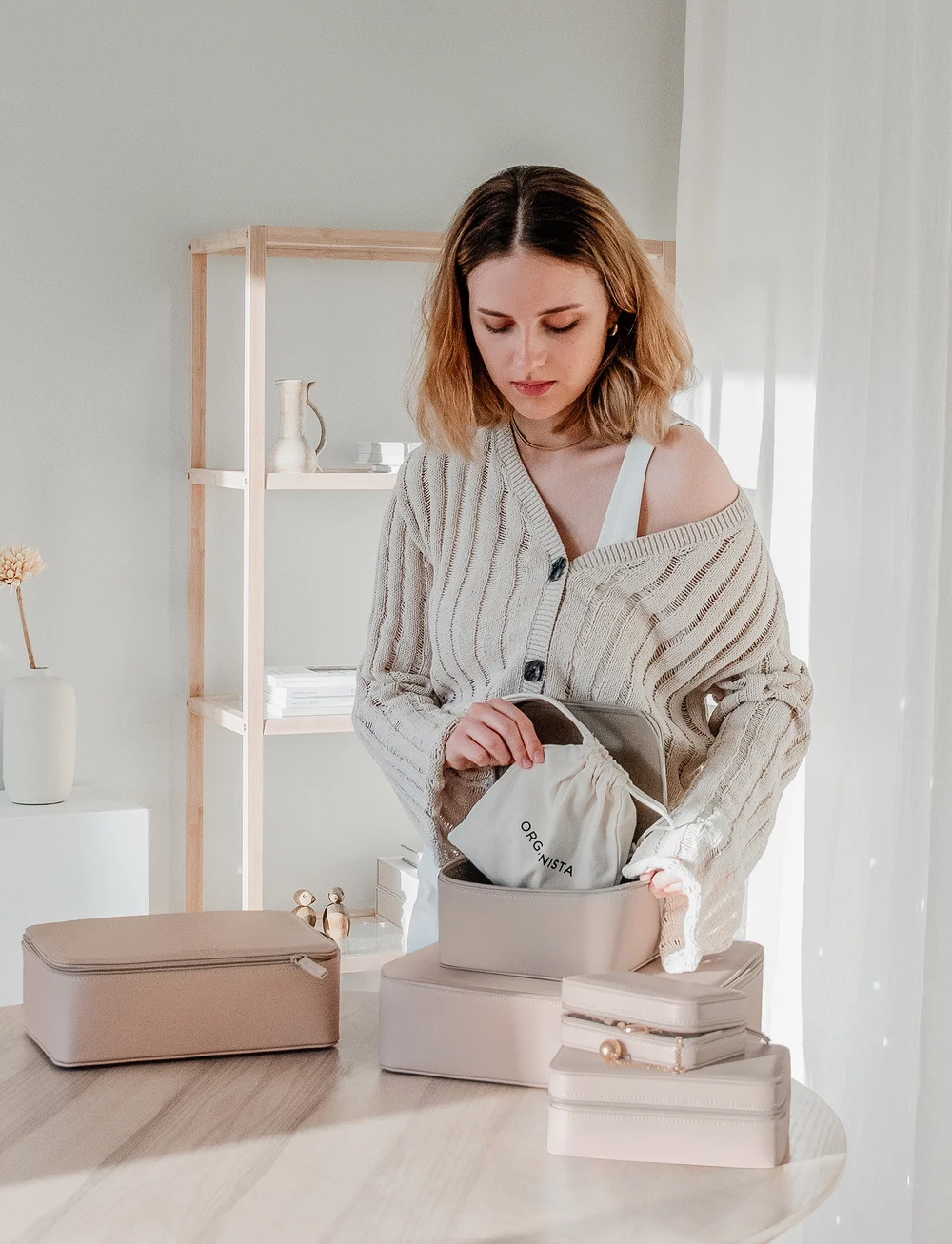 Organista - Vegan Leather Combo Set - smyckeskrin - taupe - 0