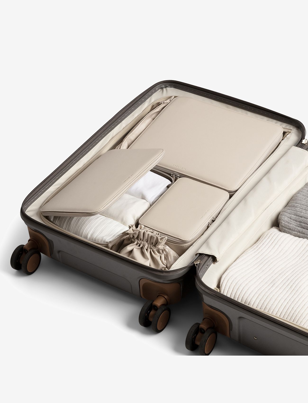 Organista - Vegan Leather Packing Cube Set - shoppa efter tillfälle - beige - 2