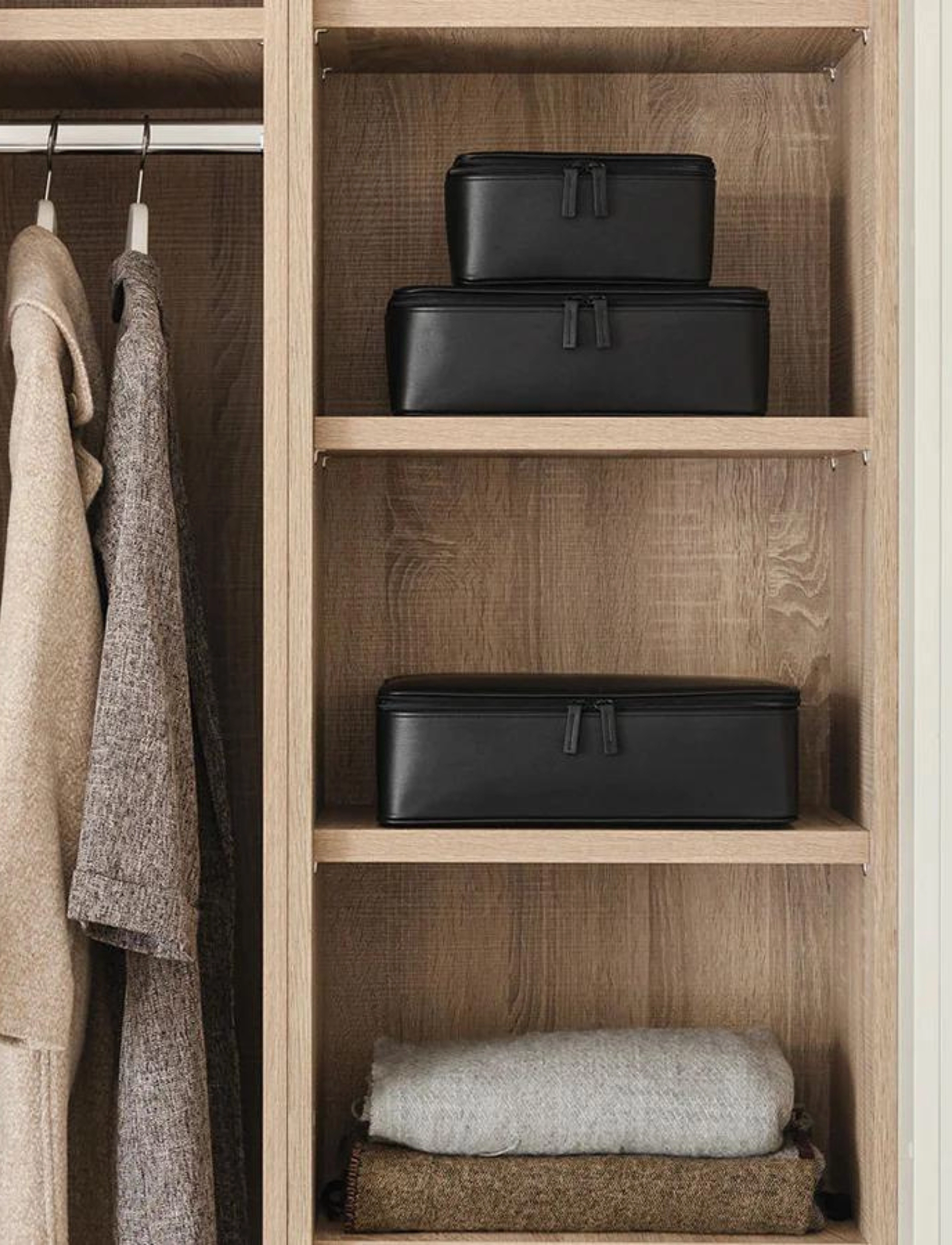 Organista - Vegan Leather Packing Cube Set - packing organisers - black - 5